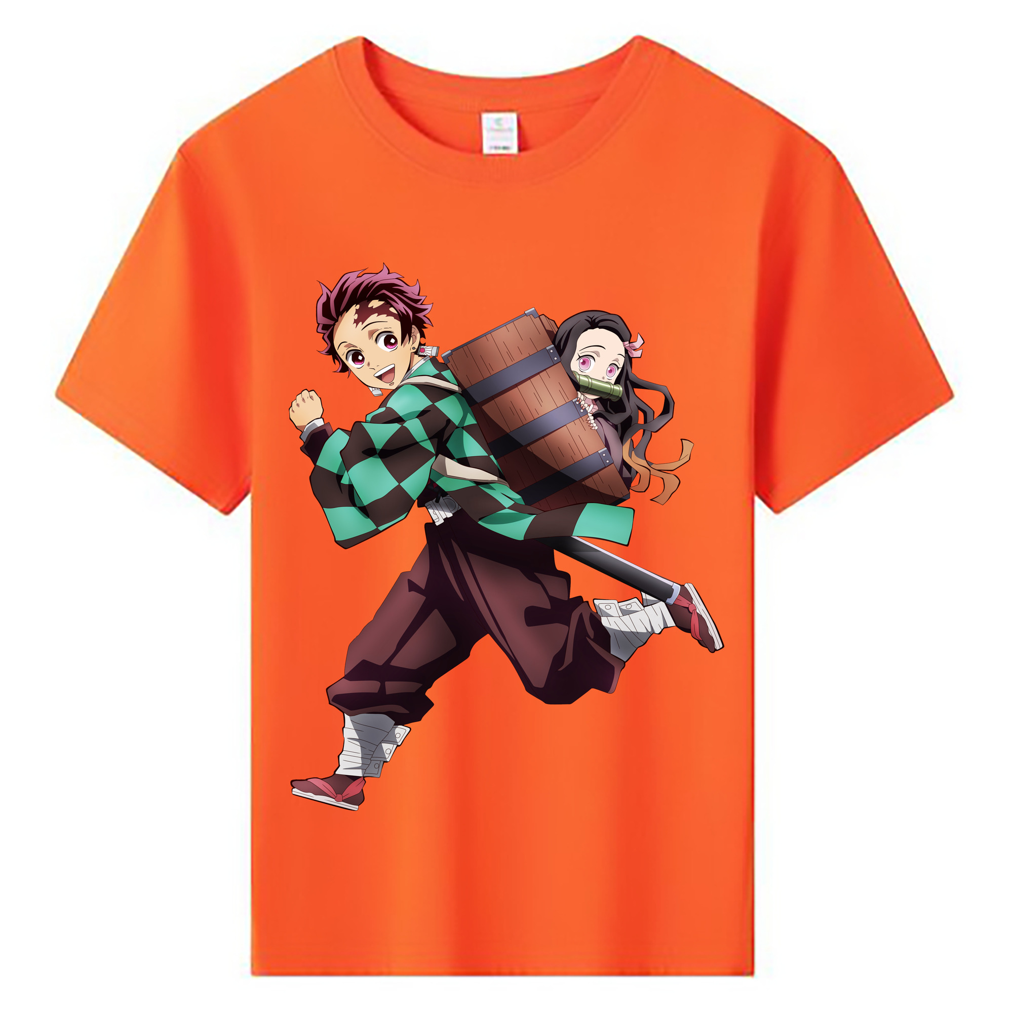 （画像用） 鬼滅の刃 竈門 炭治郎／かまど たんじろう Kamado Tanjirou 綿100％キッズTシャツ（フロントプリント）