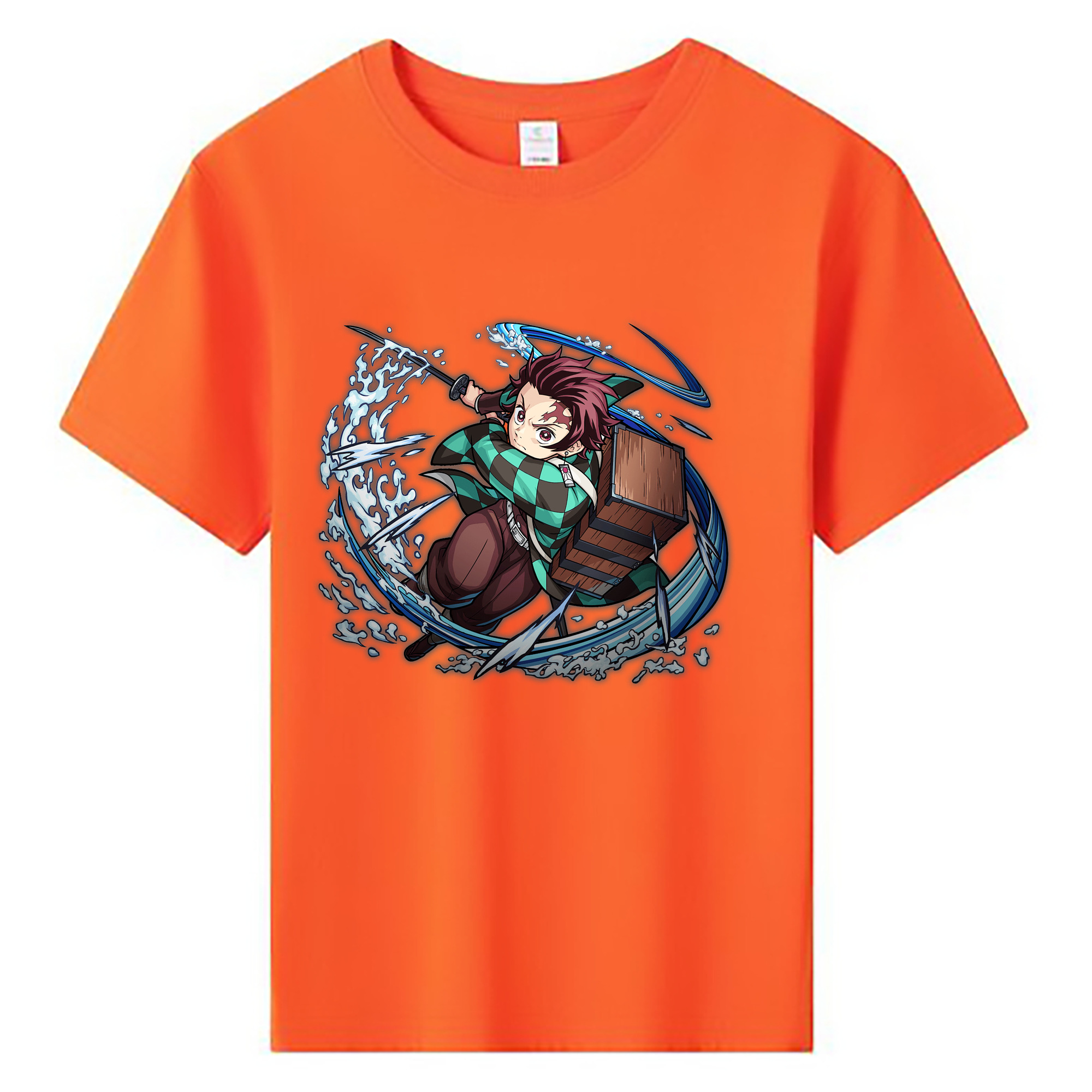 （画像用） 鬼滅の刃 竈門 炭治郎／かまど たんじろう Kamado Tanjirou 綿100％キッズTシャツ（フロントプリント）