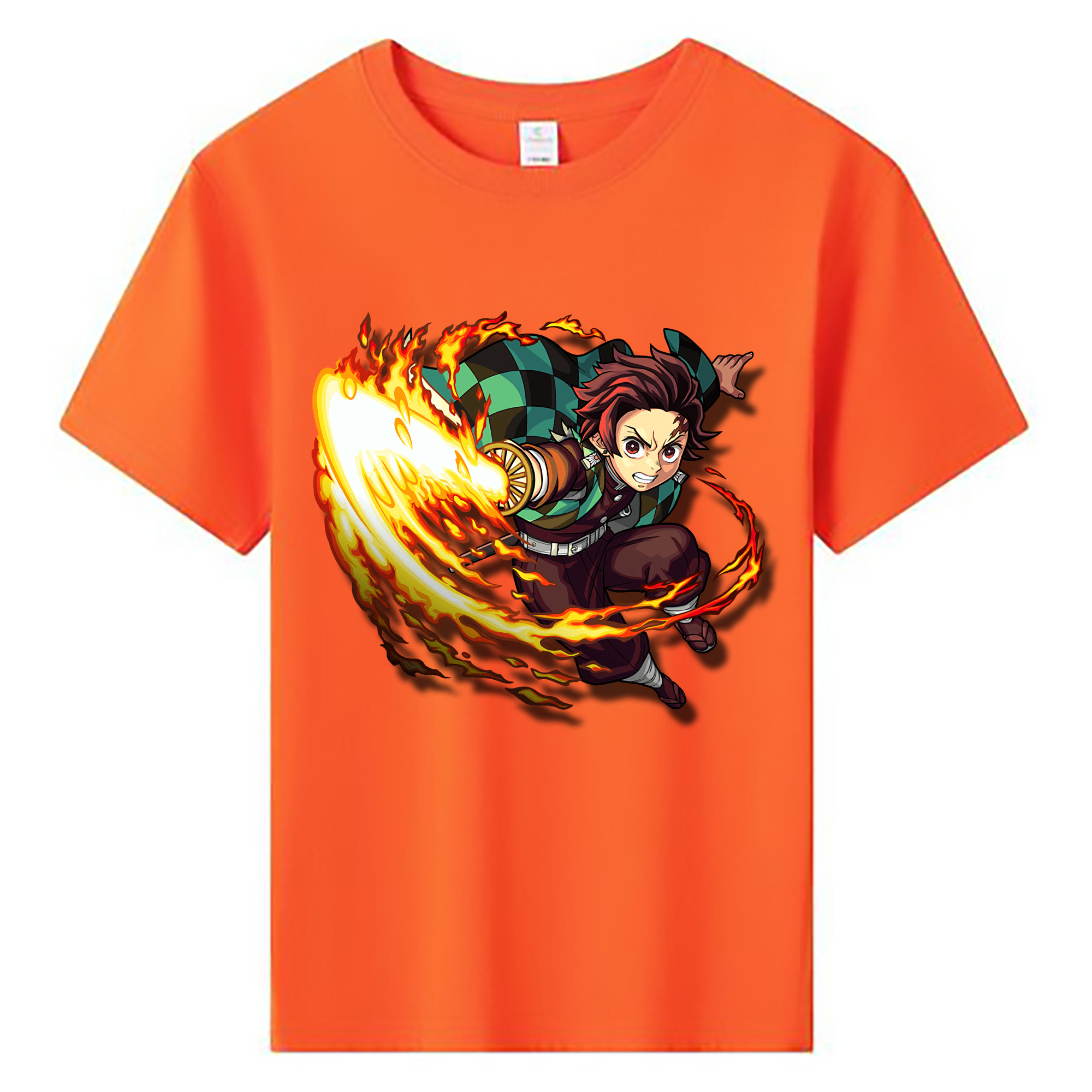 （画像用） 鬼滅の刃 竈門 炭治郎／かまど たんじろう Kamado Tanjirou 綿100％キッズTシャツ（フロントプリント）