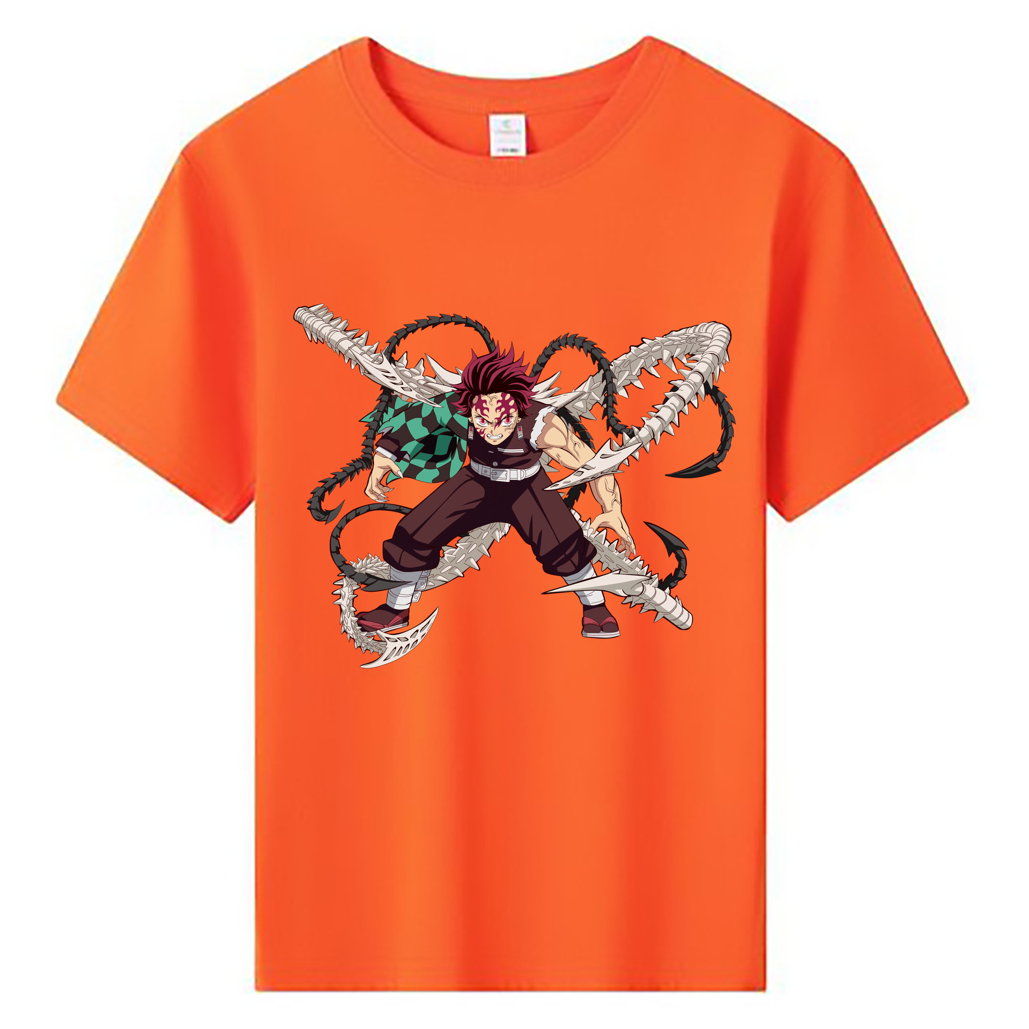 （画像用） 鬼滅の刃 竈門 炭治郎／かまど たんじろう Kamado Tanjirou 綿100％キッズTシャツ（フロントプリント）