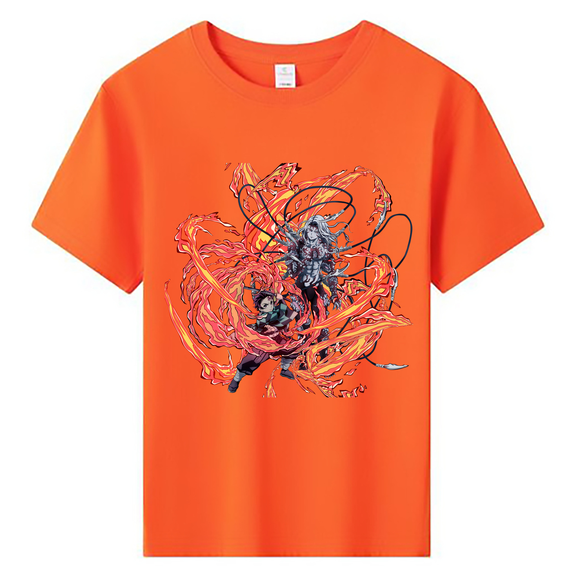 （画像用） 鬼滅の刃 竈門 炭治郎／かまど たんじろう Kamado Tanjirou 綿100％キッズTシャツ（フロントプリント）