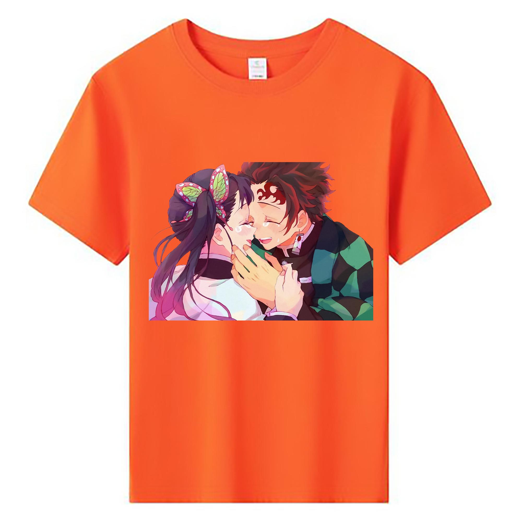 （画像用） 鬼滅の刃 竈門 炭治郎／かまど たんじろう Kamado Tanjirou 綿100％キッズTシャツ（フロントプリント）