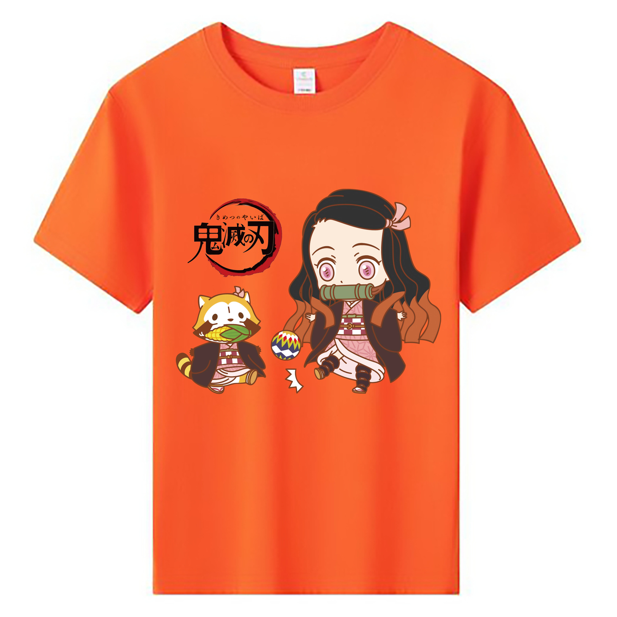 （画像用） 鬼滅の刃（きめつのやいば）竈門 禰󠄀豆子／かまど ねずこ Kamado Nezuko 綿100％キッズTシャツ（フロントプリント）