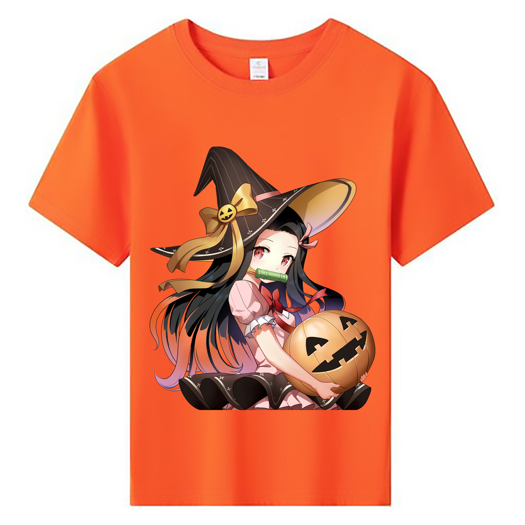 （画像用） 鬼滅の刃（きめつのやいば）竈門 禰󠄀豆子／かまど ねずこ Kamado Nezuko 綿100％キッズTシャツ（フロントプリント）