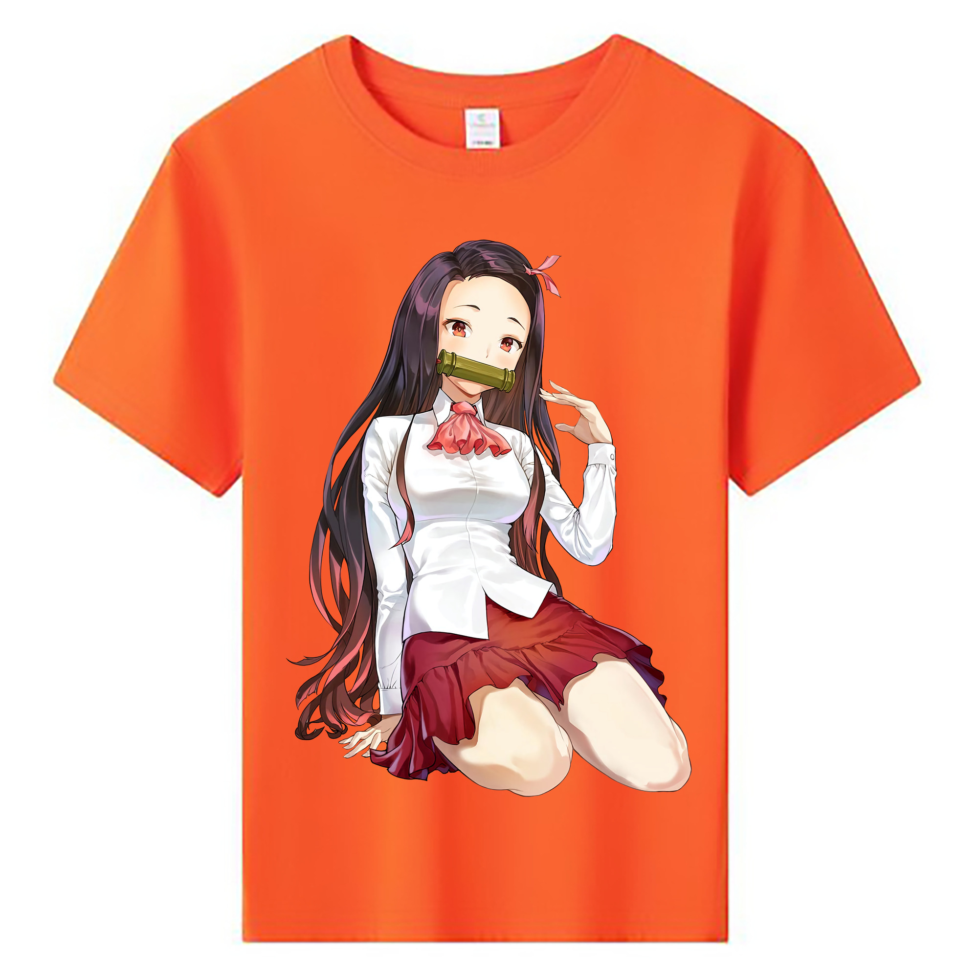 （画像用） 鬼滅の刃（きめつのやいば）竈門 禰󠄀豆子／かまど ねずこ Kamado Nezuko 綿100％キッズTシャツ（フロントプリント）