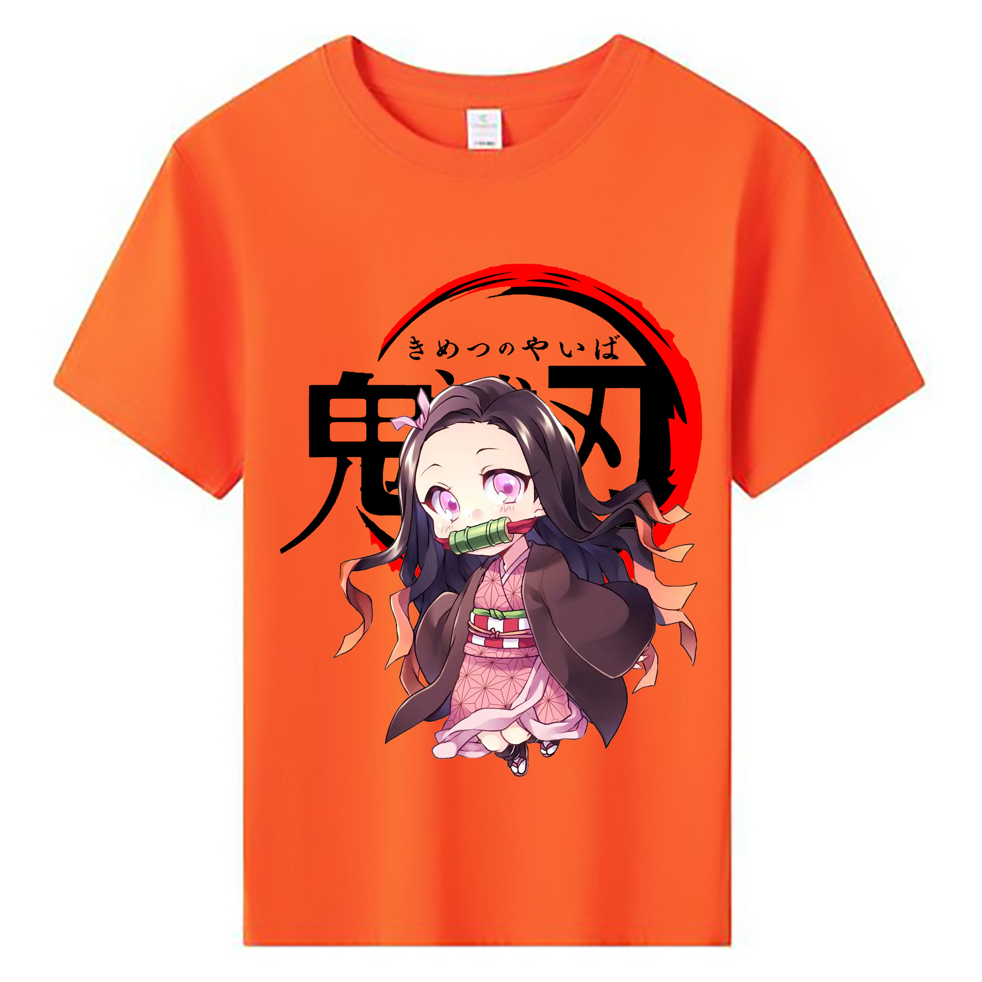 （画像用） 鬼滅の刃（きめつのやいば）竈門 禰󠄀豆子／かまど ねずこ Kamado Nezuko 綿100％キッズTシャツ（フロントプリント）
