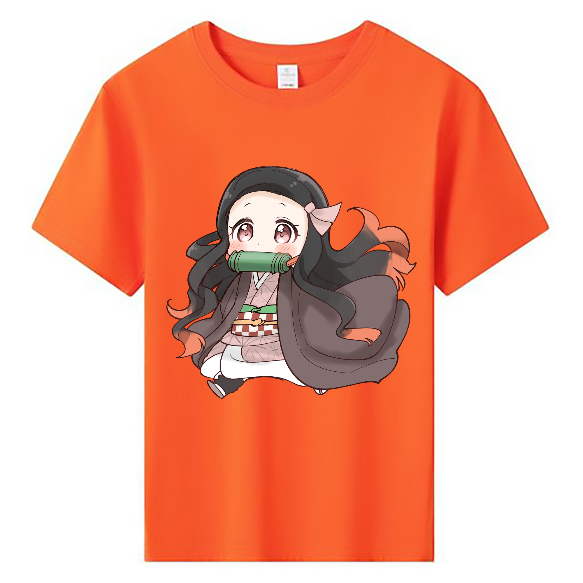 （画像用） 鬼滅の刃（きめつのやいば）竈門 禰󠄀豆子／かまど ねずこ Kamado Nezuko 綿100％キッズTシャツ（フロントプリント）