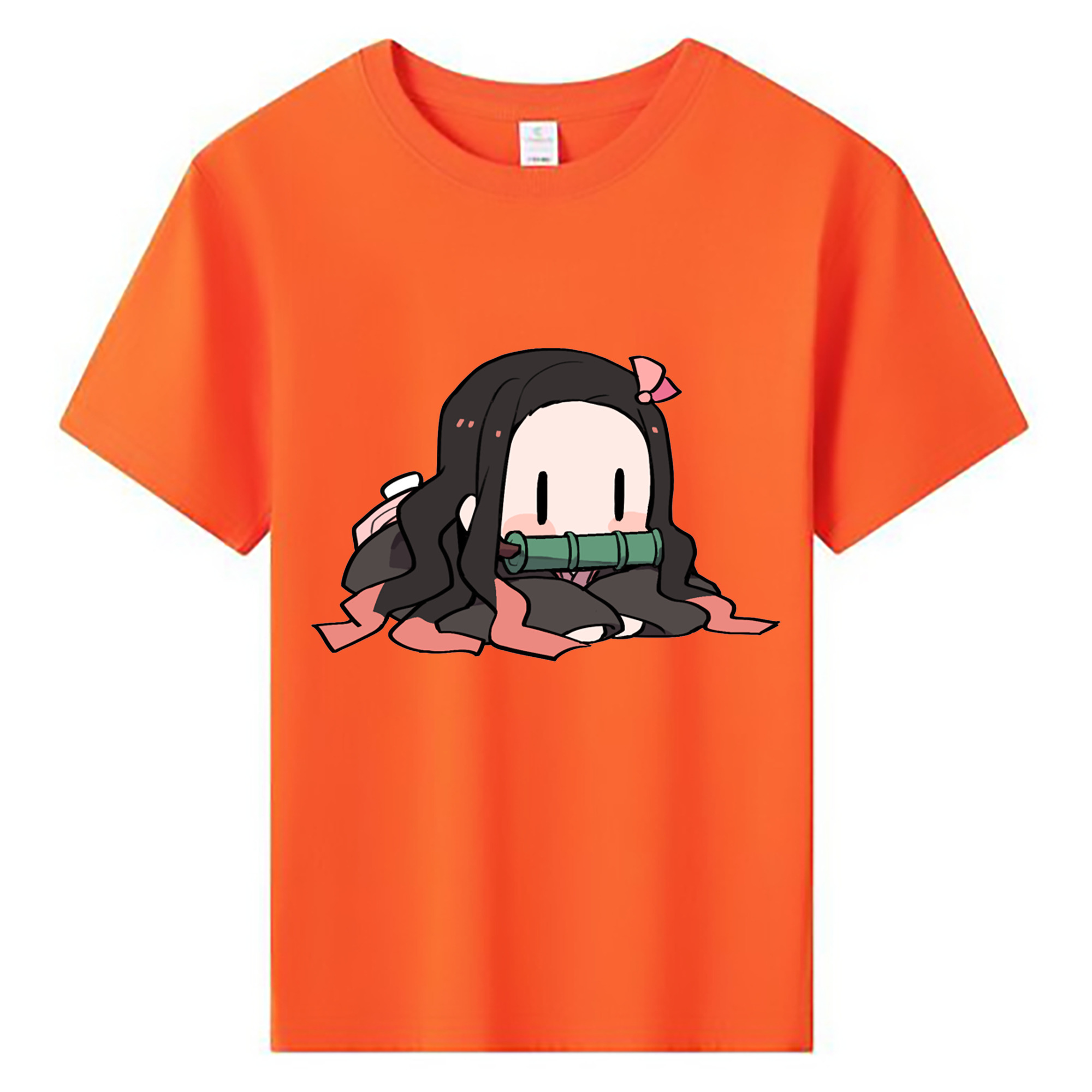 （画像用） 鬼滅の刃（きめつのやいば）竈門 禰󠄀豆子／かまど ねずこ Kamado Nezuko 綿100％キッズTシャツ（フロントプリント）