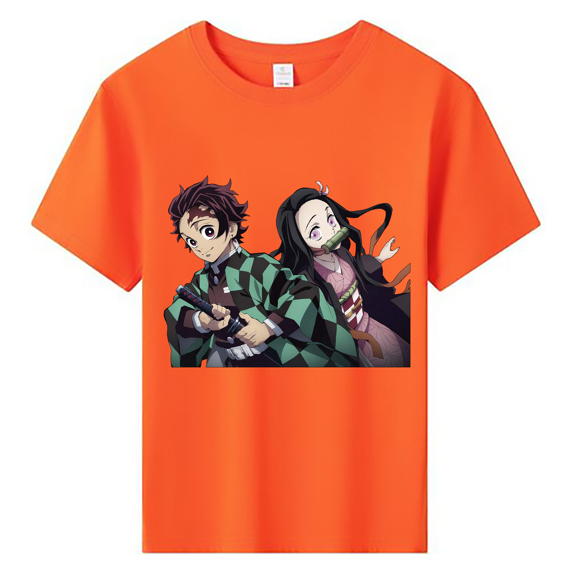 （画像用） 鬼滅の刃（きめつのやいば）竈門 禰󠄀豆子／かまど ねずこ Kamado Nezuko 綿100％キッズTシャツ（フロントプリント）