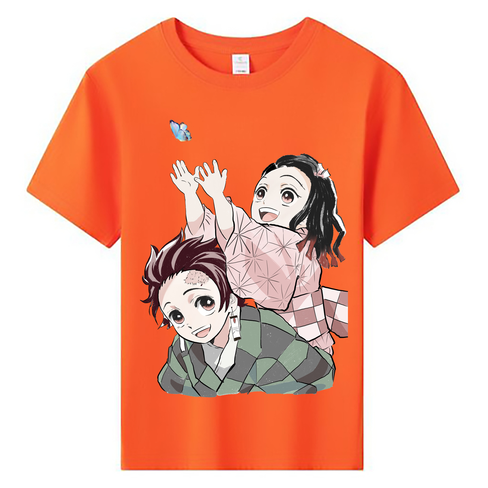 （画像用） 鬼滅の刃（きめつのやいば）竈門 禰󠄀豆子／かまど ねずこ Kamado Nezuko 綿100％キッズTシャツ（フロントプリント）