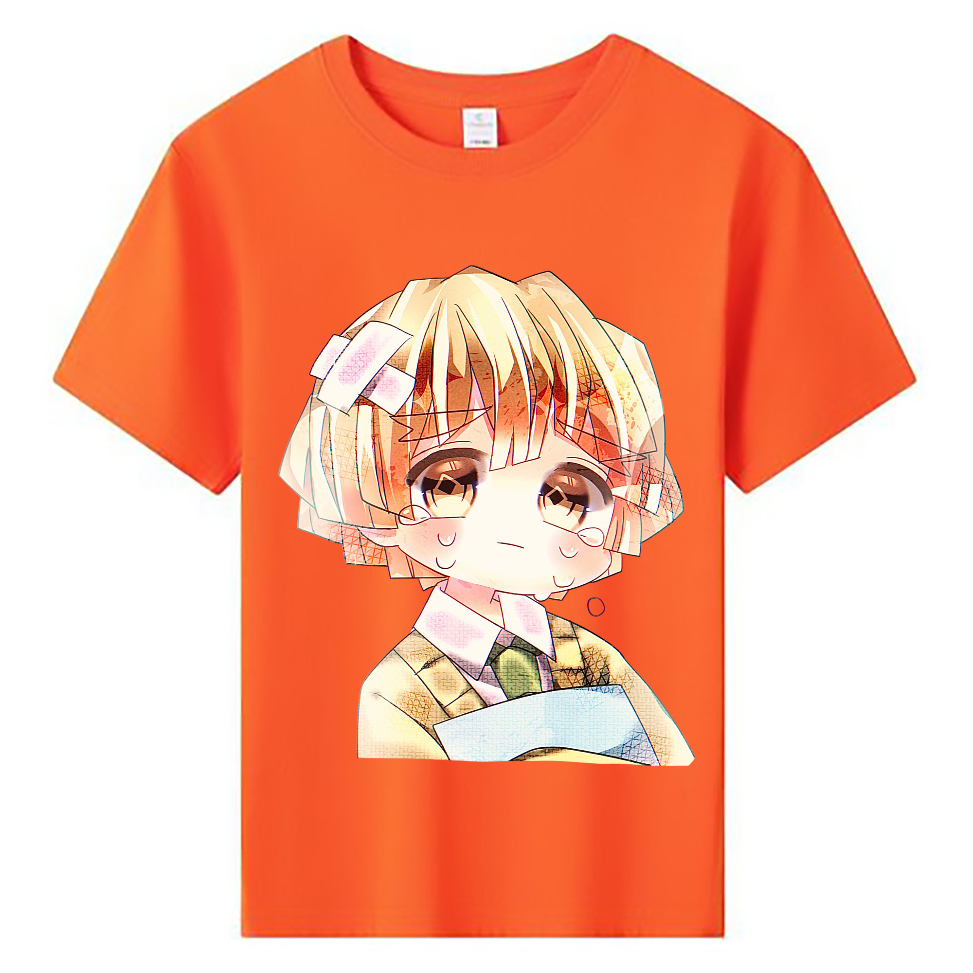 （画像用） 鬼滅の刃（きめつのやいば）我妻 善逸／あがつま ぜんいつ Agatsuma Zenitsu 綿100％キッズTシャツ（フロントプリント）