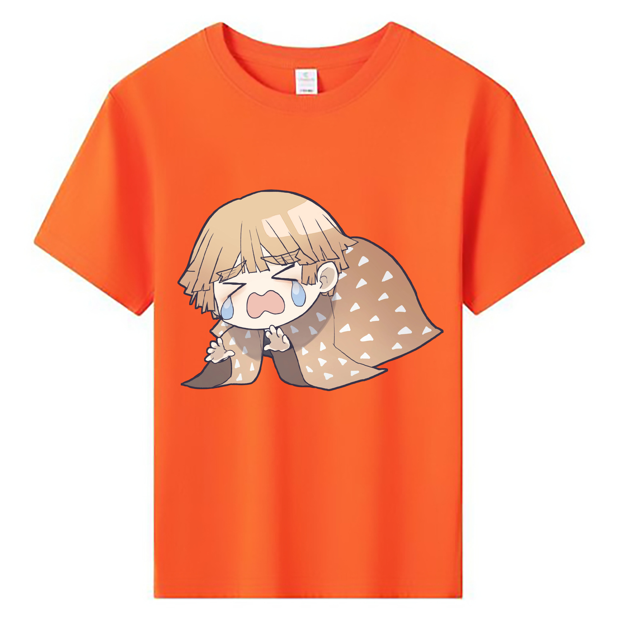 （画像用） 鬼滅の刃（きめつのやいば）我妻 善逸／あがつま ぜんいつ Agatsuma Zenitsu 綿100％キッズTシャツ（フロントプリント）