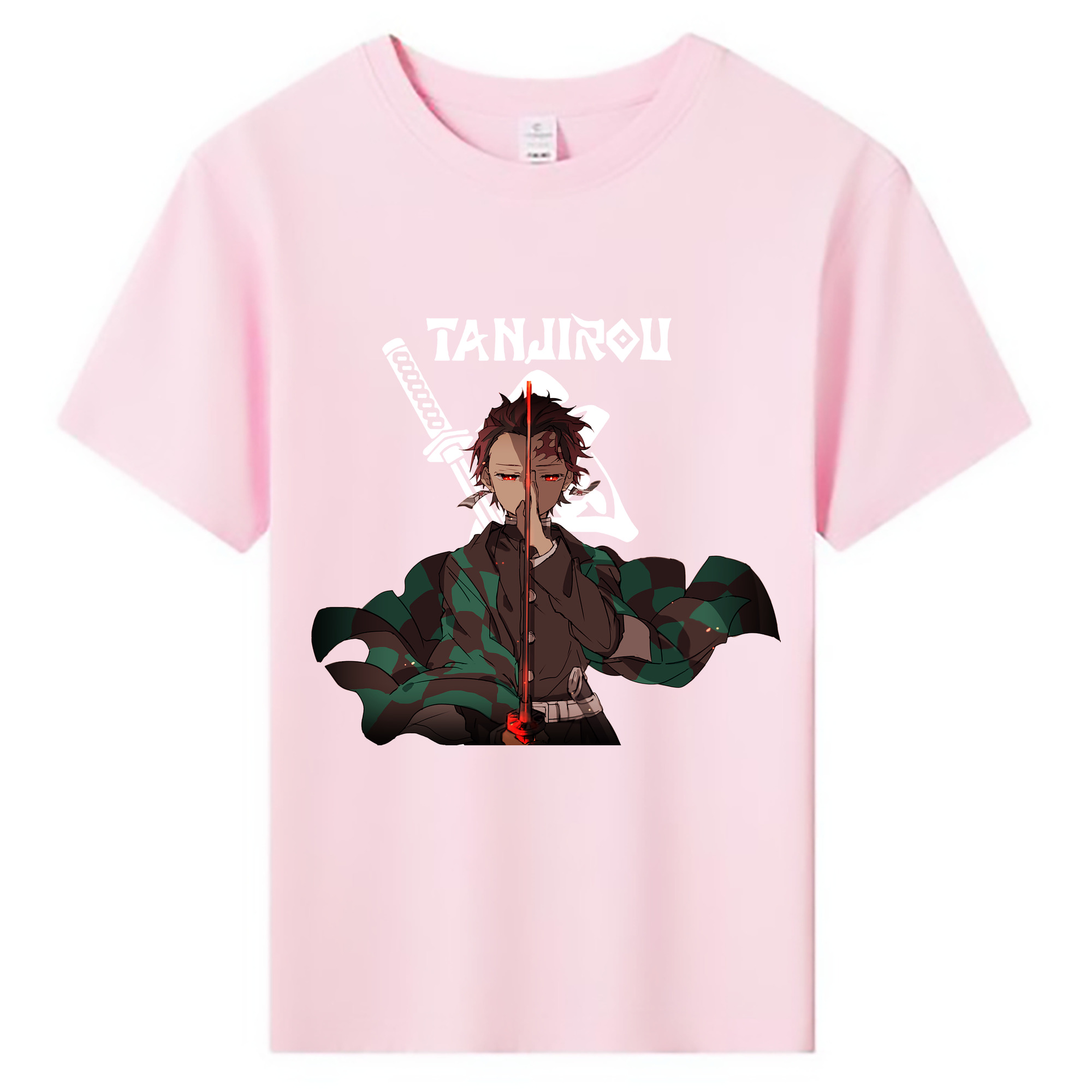 （画像用） 鬼滅の刃 竈門 炭治郎／かまど たんじろう Kamado Tanjirou 綿100％キッズTシャツ（フロントプリント）