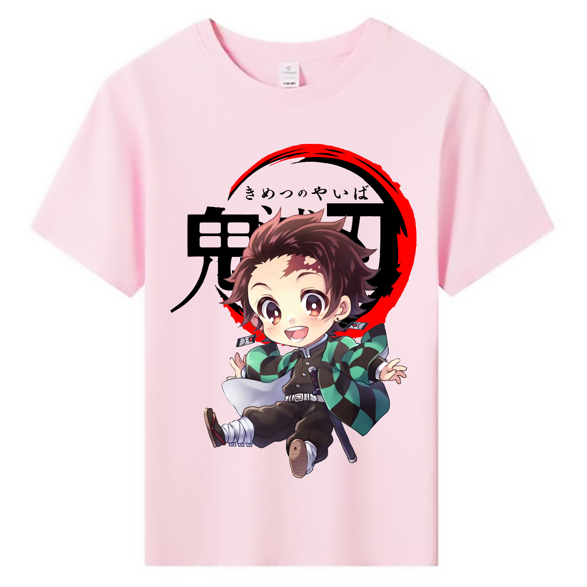 （画像用） 鬼滅の刃 竈門 炭治郎／かまど たんじろう Kamado Tanjirou 綿100％キッズTシャツ（フロントプリント）