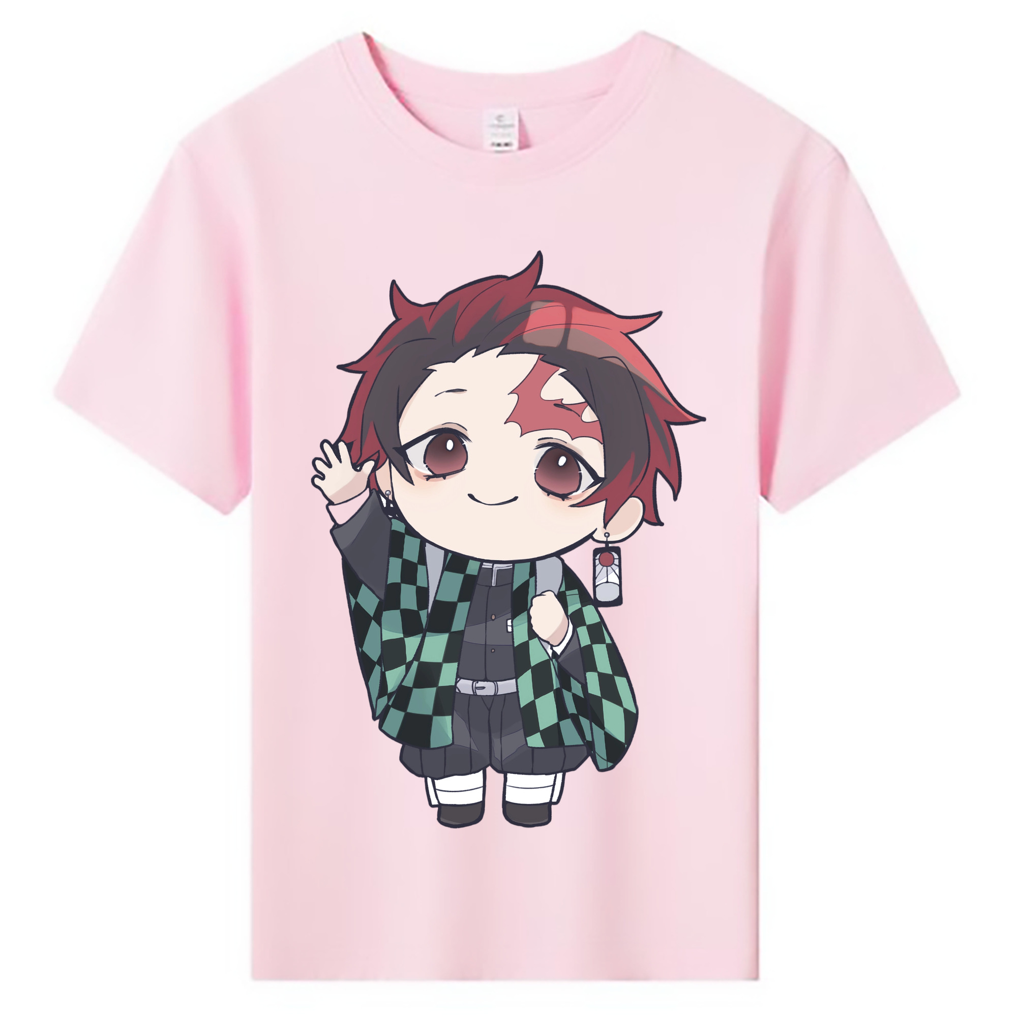 （画像用） 鬼滅の刃 竈門 炭治郎／かまど たんじろう Kamado Tanjirou 綿100％キッズTシャツ（フロントプリント）