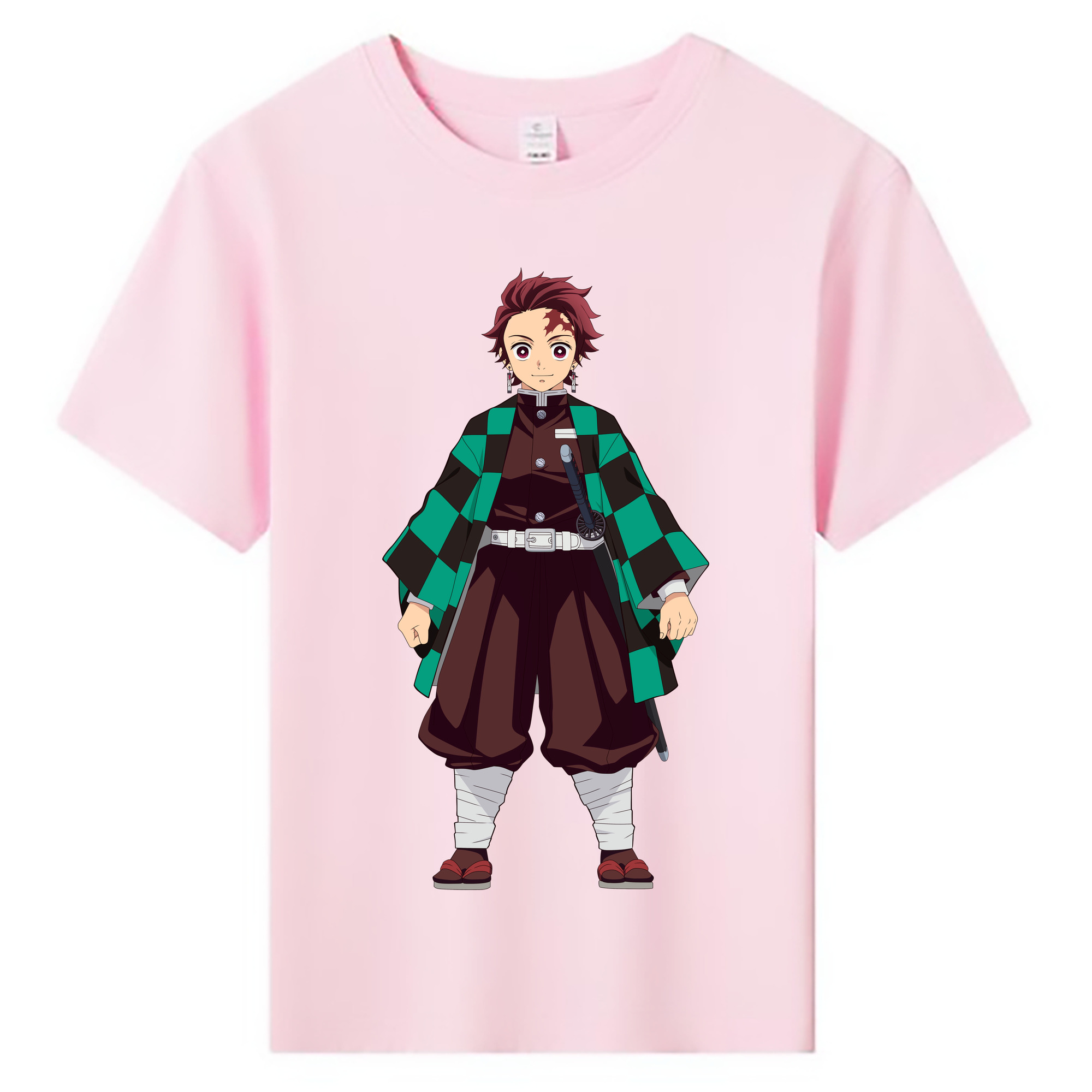 （画像用） 鬼滅の刃 竈門 炭治郎／かまど たんじろう Kamado Tanjirou 綿100％キッズTシャツ（フロントプリント）