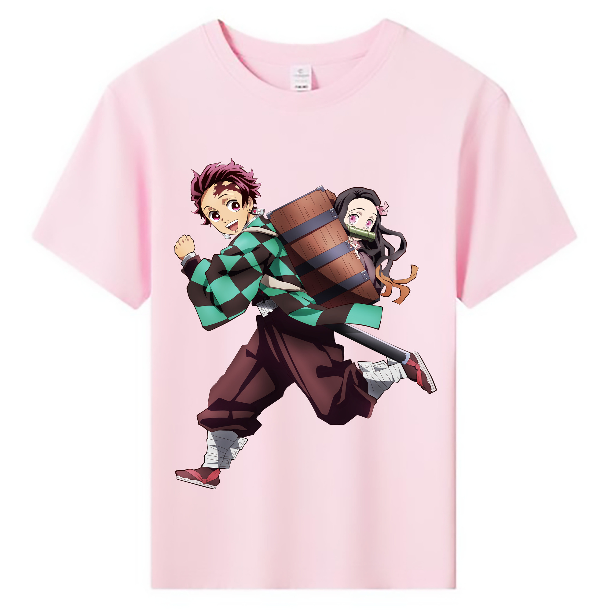 （画像用） 鬼滅の刃 竈門 炭治郎／かまど たんじろう Kamado Tanjirou 綿100％キッズTシャツ（フロントプリント）