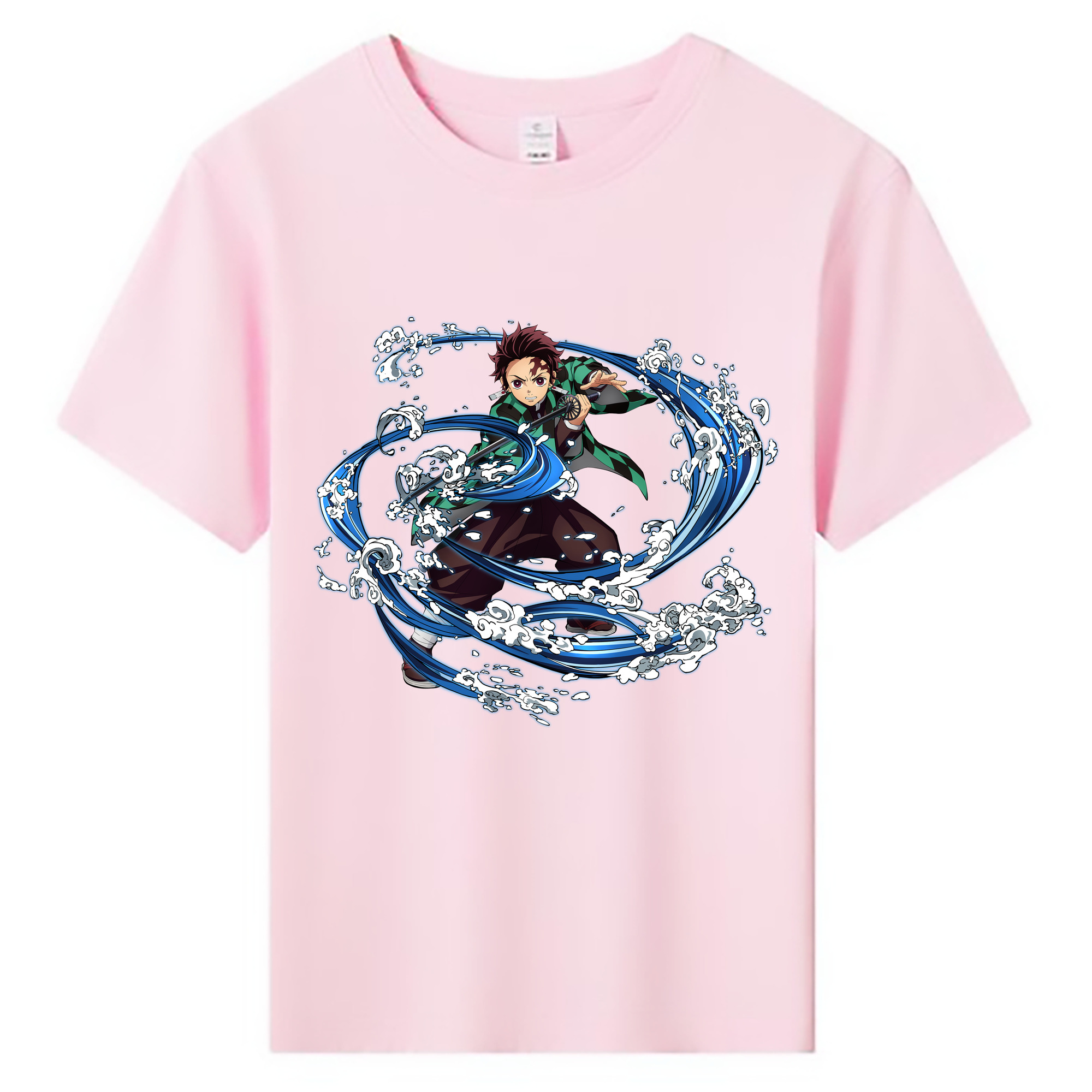 （画像用） 鬼滅の刃 竈門 炭治郎／かまど たんじろう Kamado Tanjirou 綿100％キッズTシャツ（フロントプリント）
