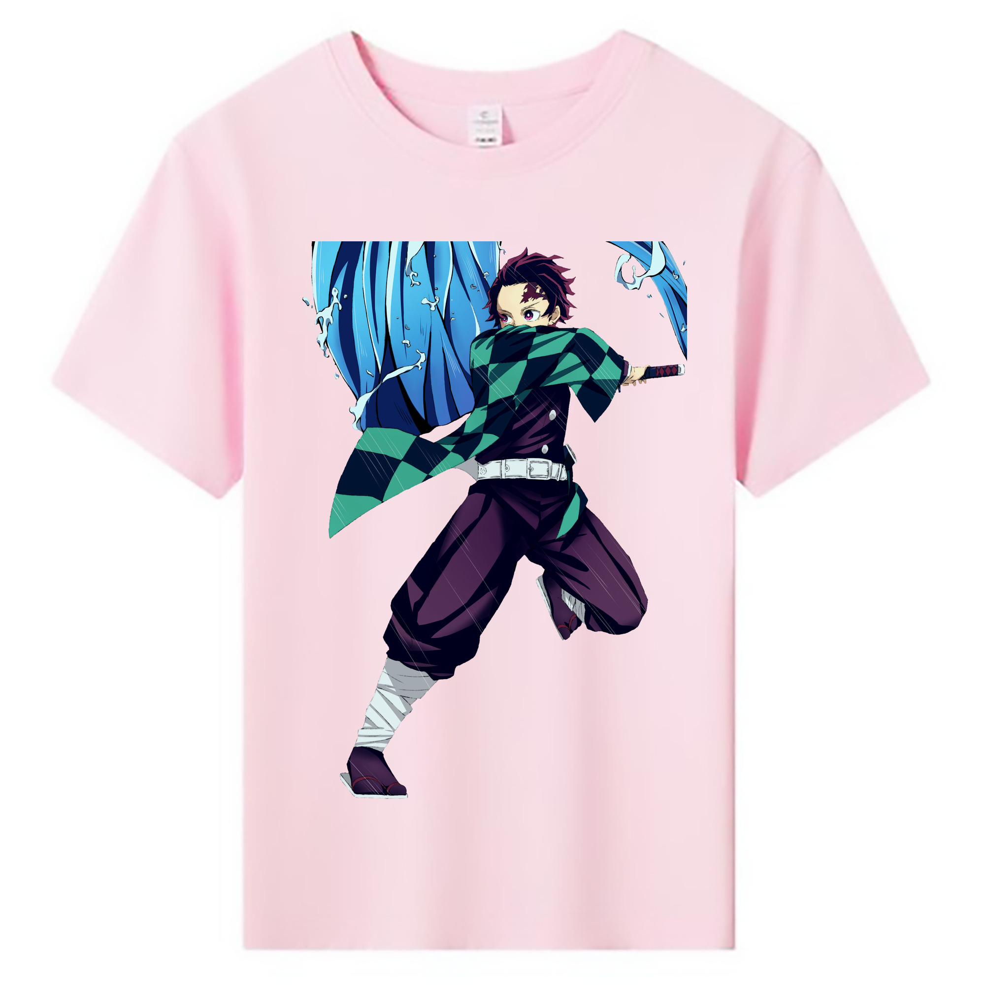 （画像用） 鬼滅の刃 竈門 炭治郎／かまど たんじろう Kamado Tanjirou 綿100％キッズTシャツ（フロントプリント）