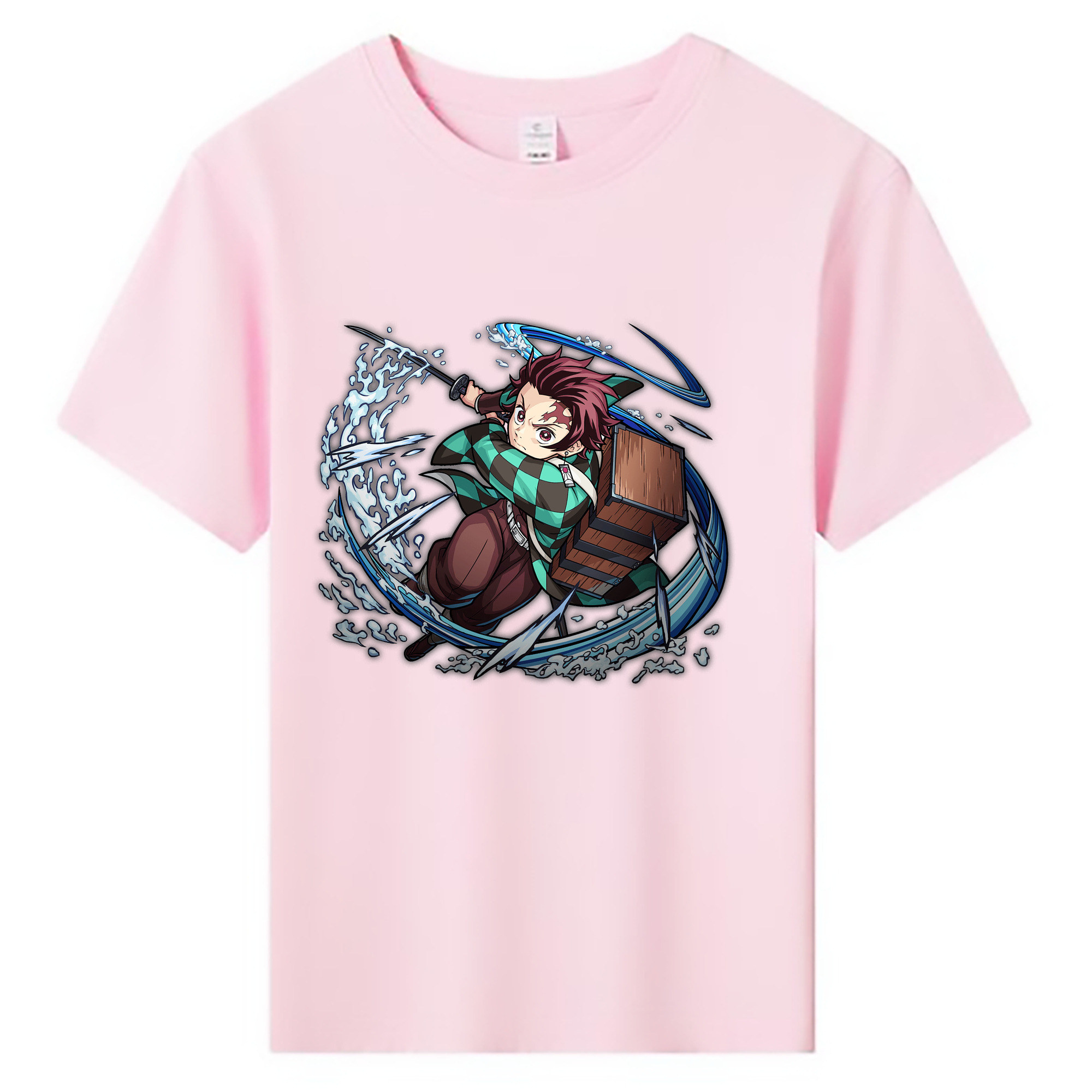（画像用） 鬼滅の刃 竈門 炭治郎／かまど たんじろう Kamado Tanjirou 綿100％キッズTシャツ（フロントプリント）
