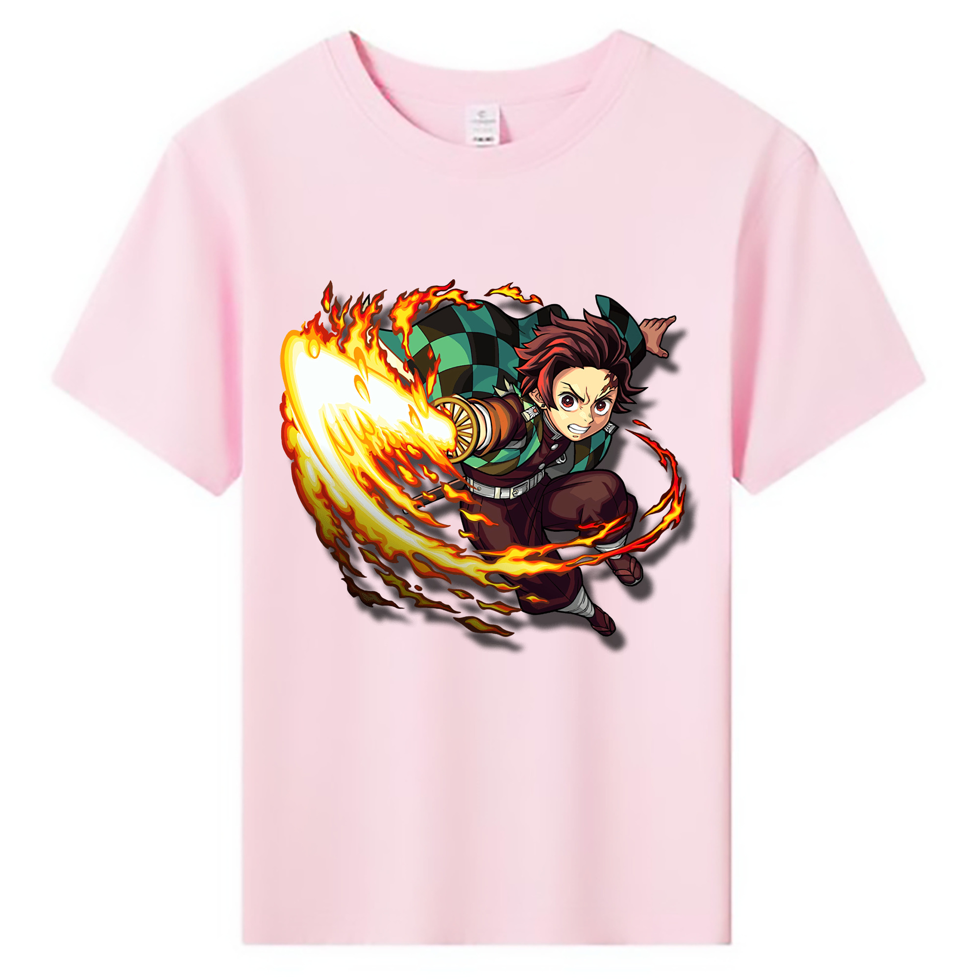 （画像用） 鬼滅の刃 竈門 炭治郎／かまど たんじろう Kamado Tanjirou 綿100％キッズTシャツ（フロントプリント）
