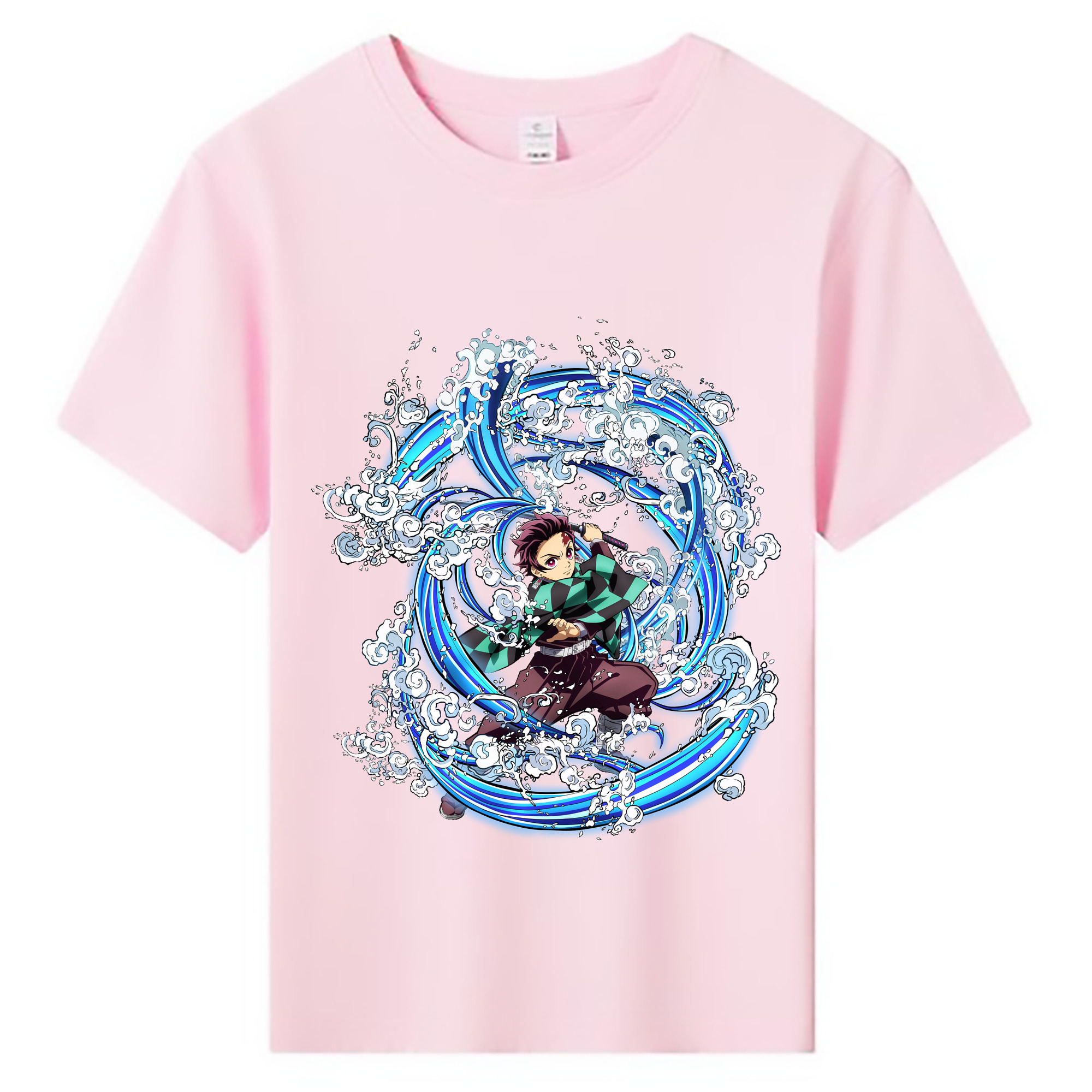 （画像用） 鬼滅の刃 竈門 炭治郎／かまど たんじろう Kamado Tanjirou 綿100％キッズTシャツ（フロントプリント）