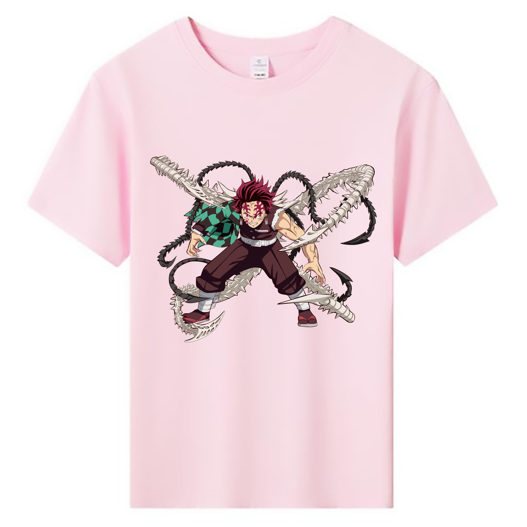 （画像用） 鬼滅の刃 竈門 炭治郎／かまど たんじろう Kamado Tanjirou 綿100％キッズTシャツ（フロントプリント）