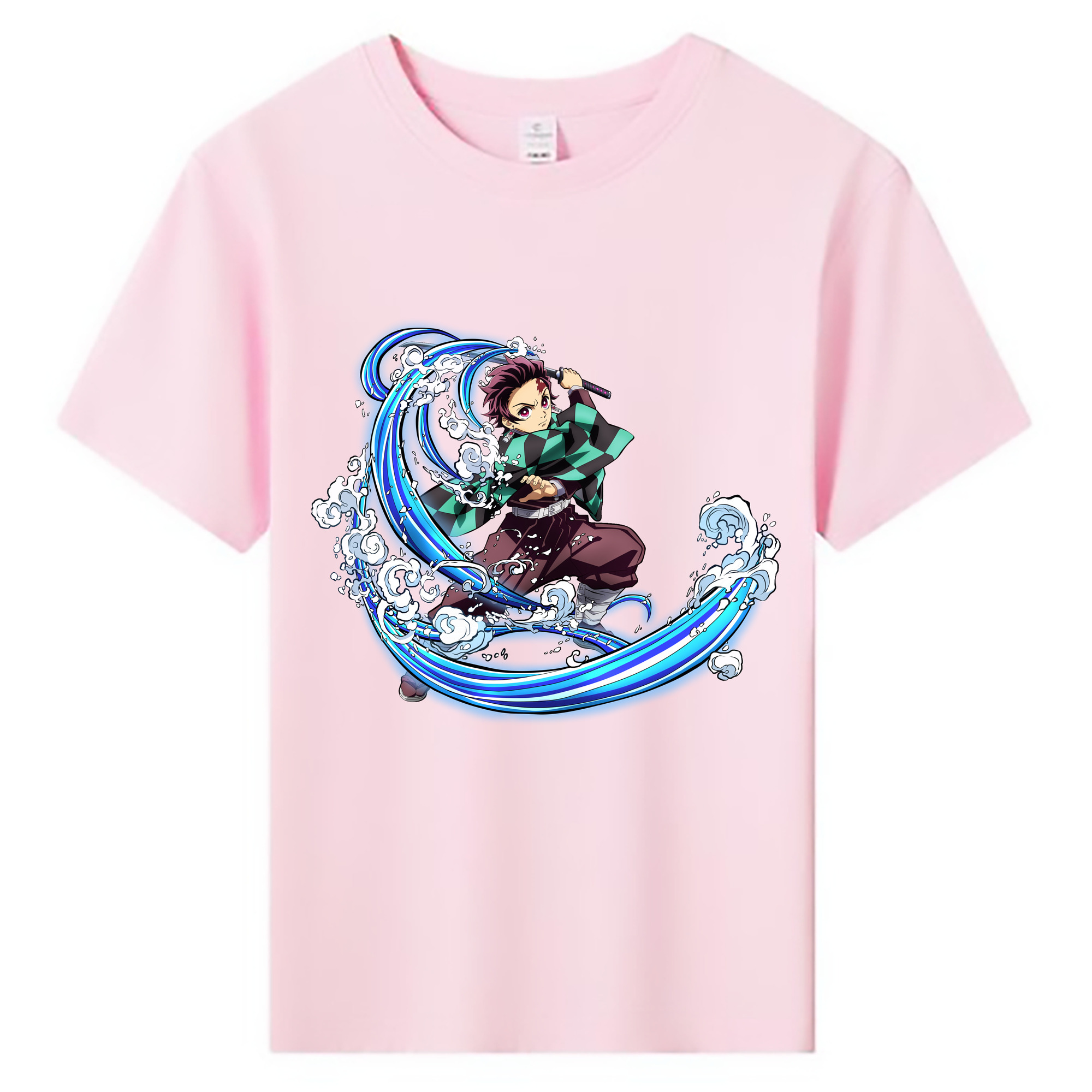 （画像用） 鬼滅の刃 竈門 炭治郎／かまど たんじろう Kamado Tanjirou 綿100％キッズTシャツ（フロントプリント）