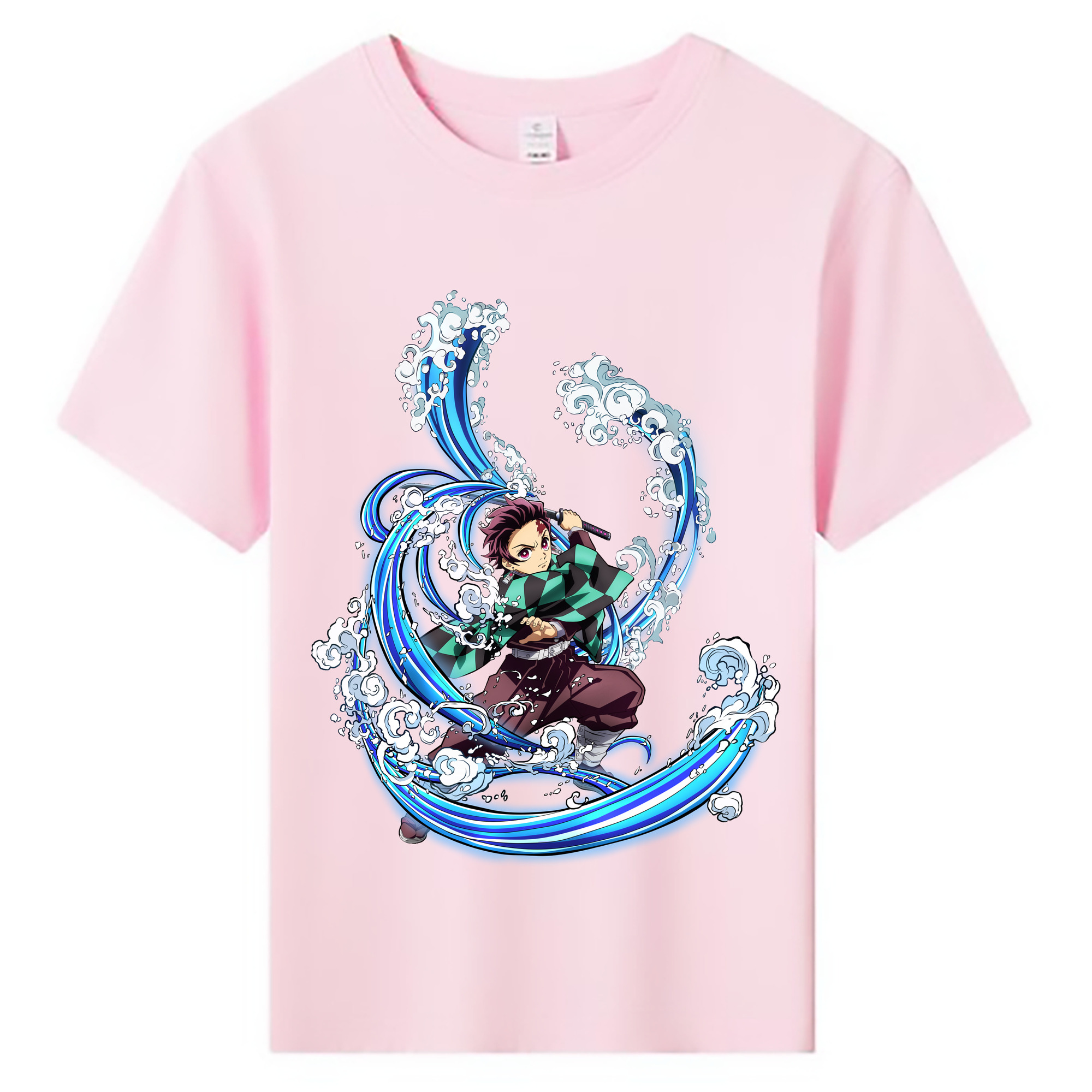 （画像用） 鬼滅の刃 竈門 炭治郎／かまど たんじろう Kamado Tanjirou 綿100％キッズTシャツ（フロントプリント）