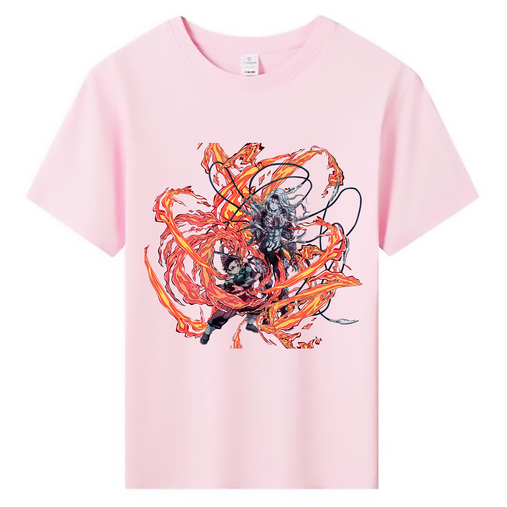 （画像用） 鬼滅の刃 竈門 炭治郎／かまど たんじろう Kamado Tanjirou 綿100％キッズTシャツ（フロントプリント）