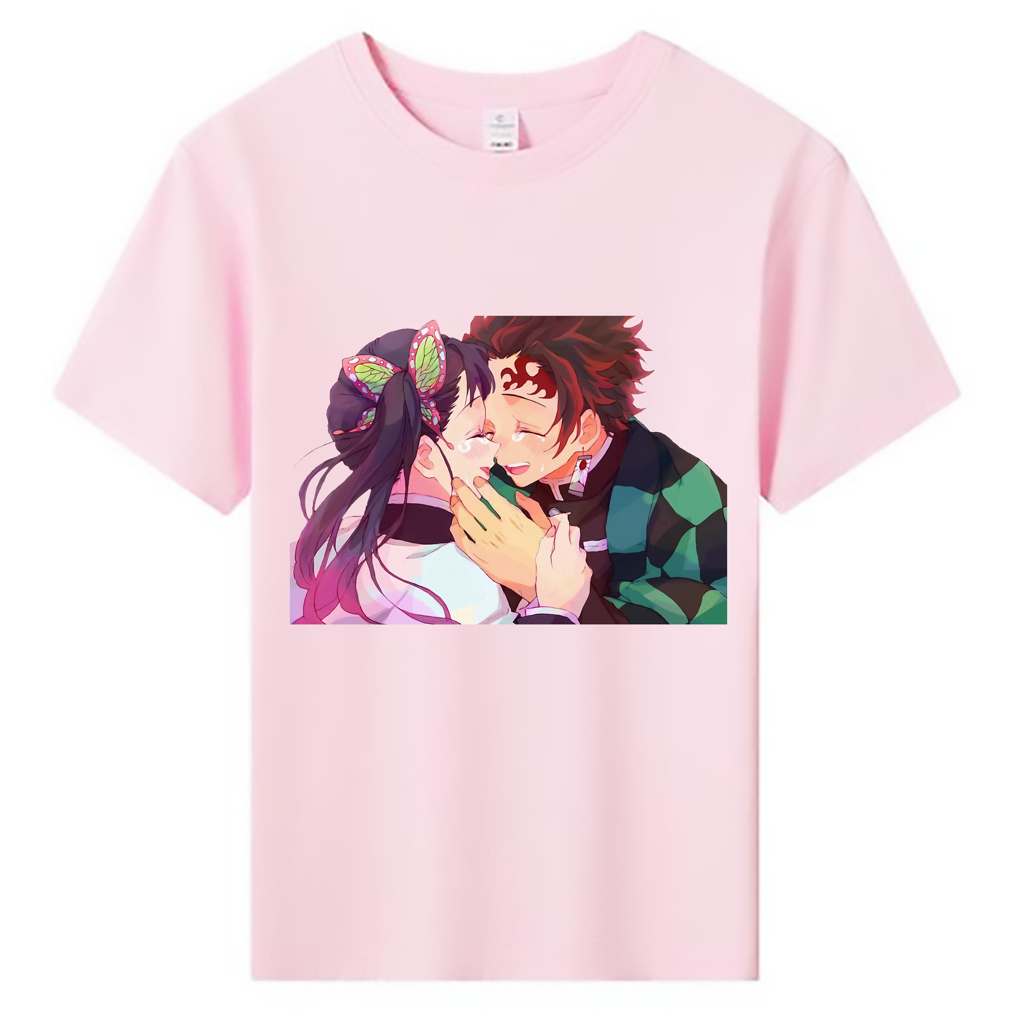 （画像用） 鬼滅の刃 竈門 炭治郎／かまど たんじろう Kamado Tanjirou 綿100％キッズTシャツ（フロントプリント）
