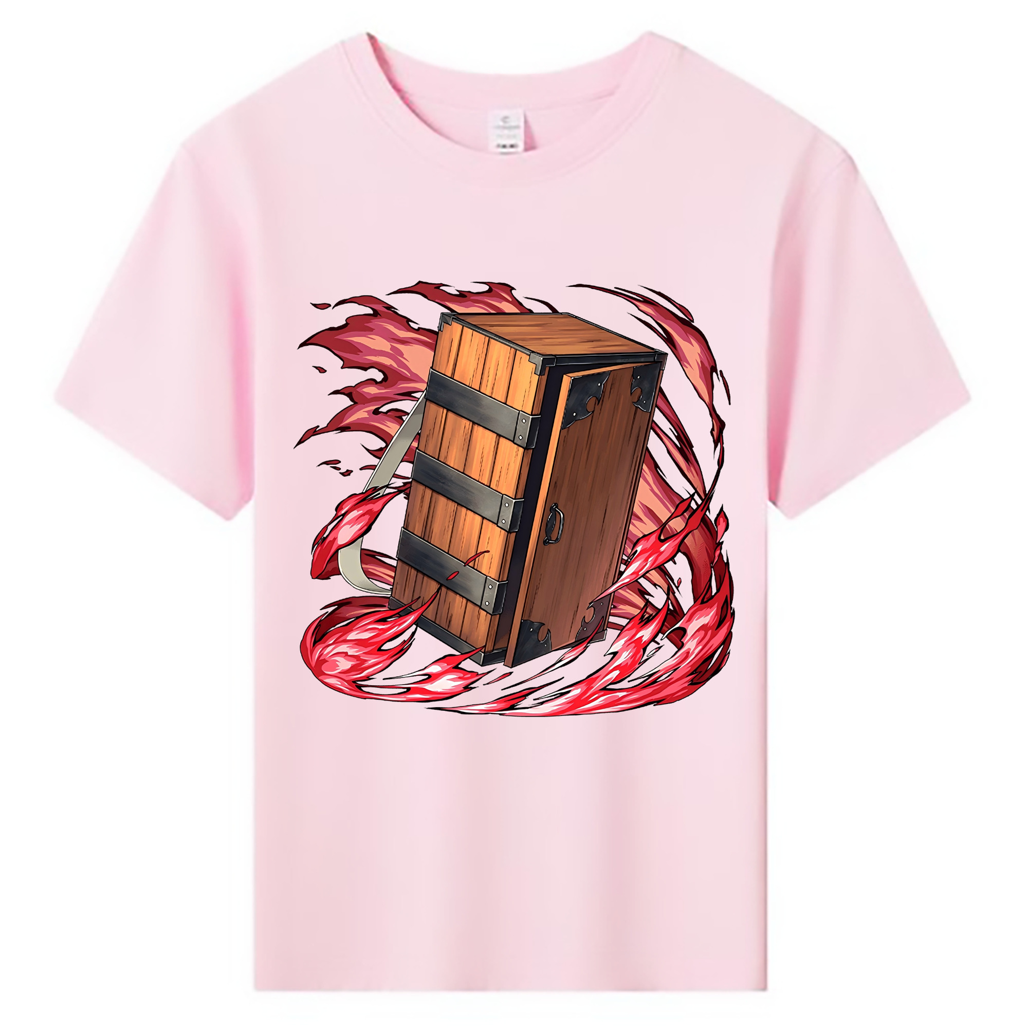 （画像用） 鬼滅の刃（きめつのやいば）竈門 禰󠄀豆子／かまど ねずこ Kamado Nezuko 綿100％キッズTシャツ（フロントプリント）