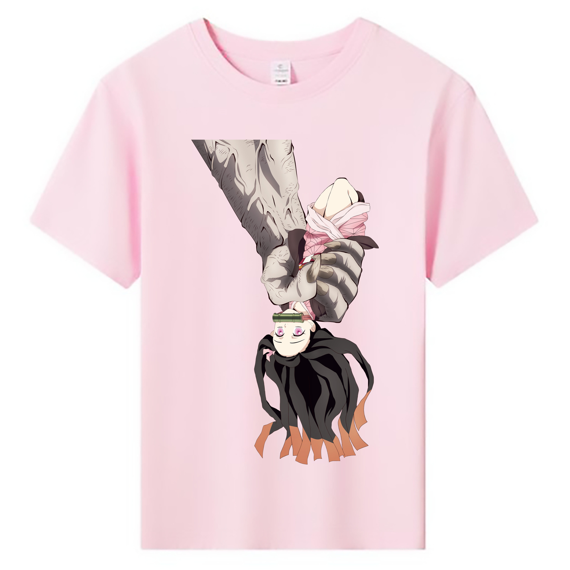 （画像用） 鬼滅の刃（きめつのやいば）竈門 禰󠄀豆子／かまど ねずこ Kamado Nezuko 綿100％キッズTシャツ（フロントプリント）