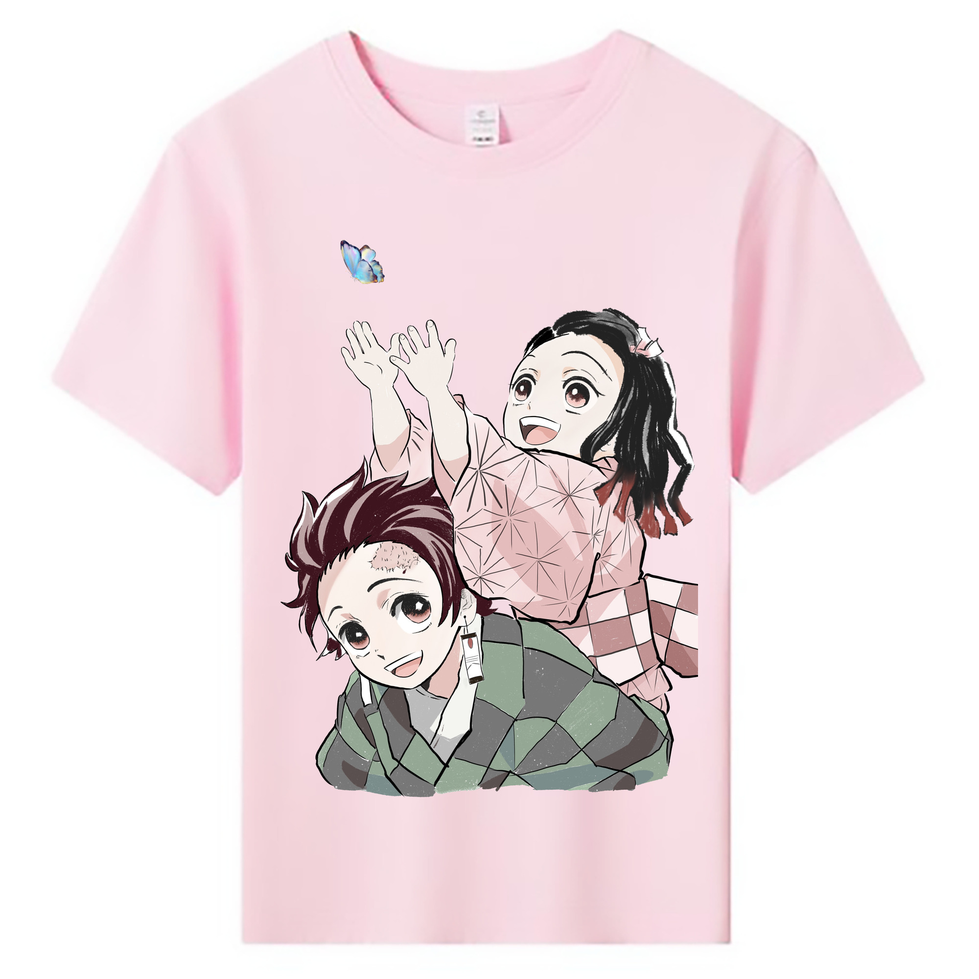 （画像用） 鬼滅の刃（きめつのやいば）竈門 禰󠄀豆子／かまど ねずこ Kamado Nezuko 綿100％キッズTシャツ（フロントプリント）