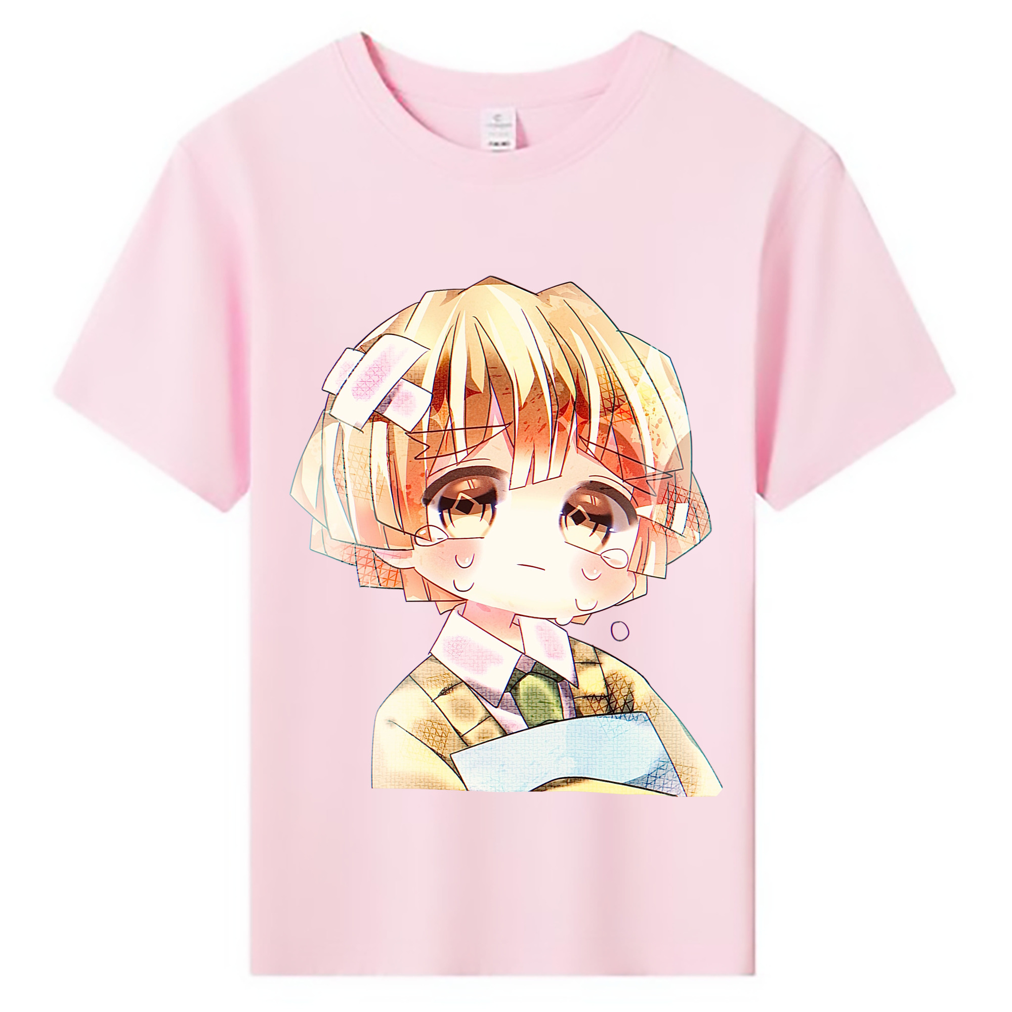 （画像用） 鬼滅の刃（きめつのやいば）我妻 善逸／あがつま ぜんいつ Agatsuma Zenitsu 綿100％キッズTシャツ（フロントプリント）