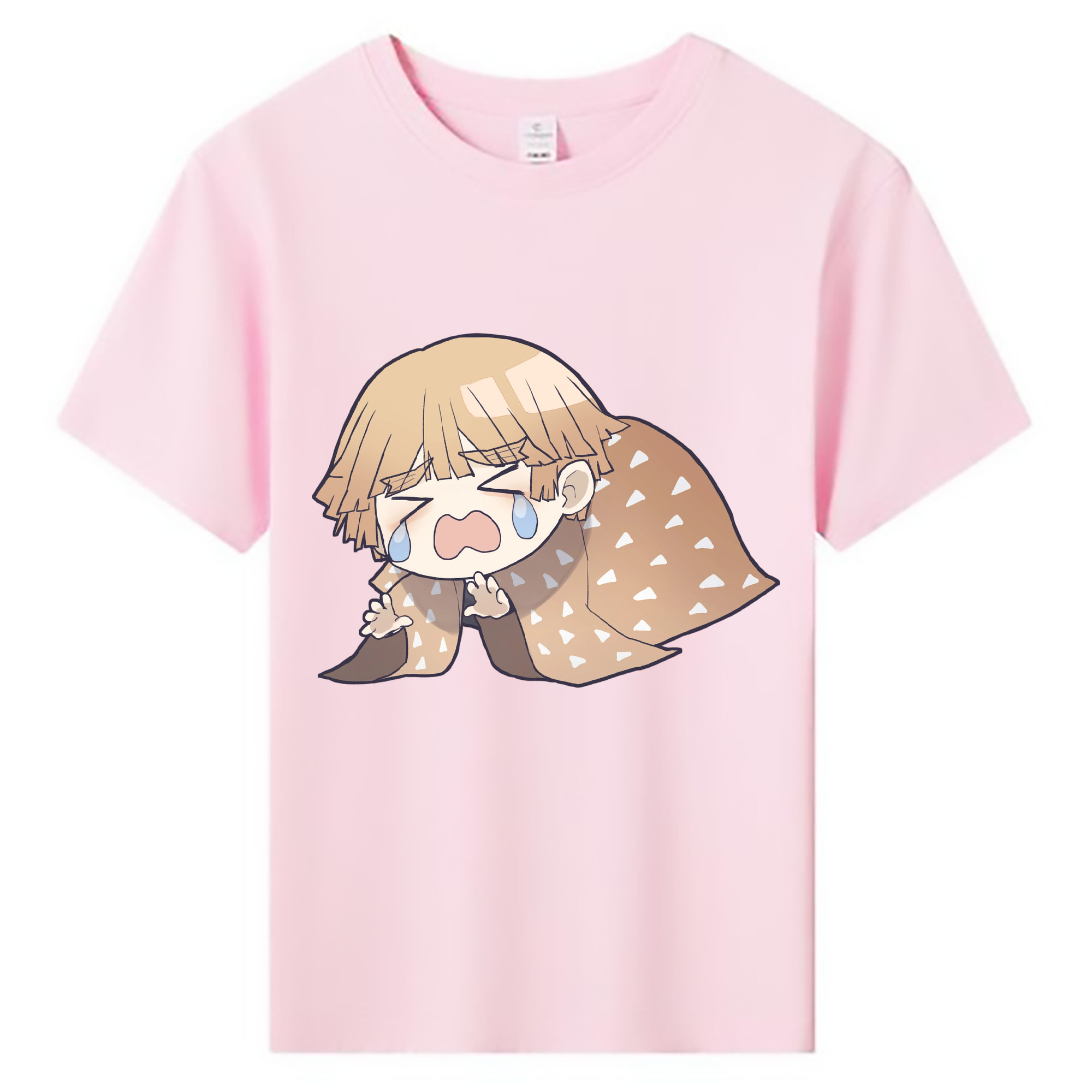 （画像用） 鬼滅の刃（きめつのやいば）我妻 善逸／あがつま ぜんいつ Agatsuma Zenitsu 綿100％キッズTシャツ（フロントプリント）