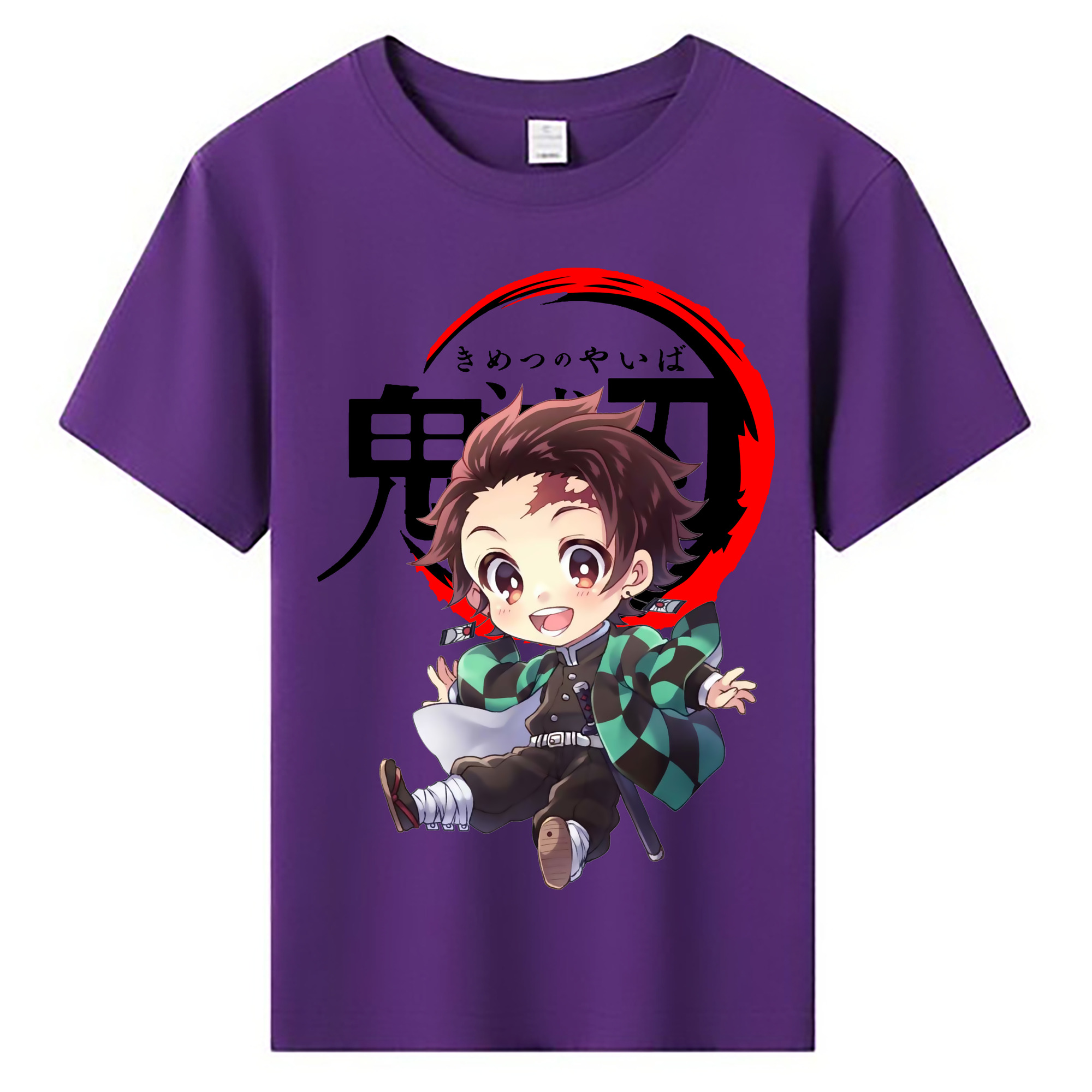 （画像用） 鬼滅の刃 竈門 炭治郎／かまど たんじろう Kamado Tanjirou 綿100％キッズTシャツ（フロントプリント）