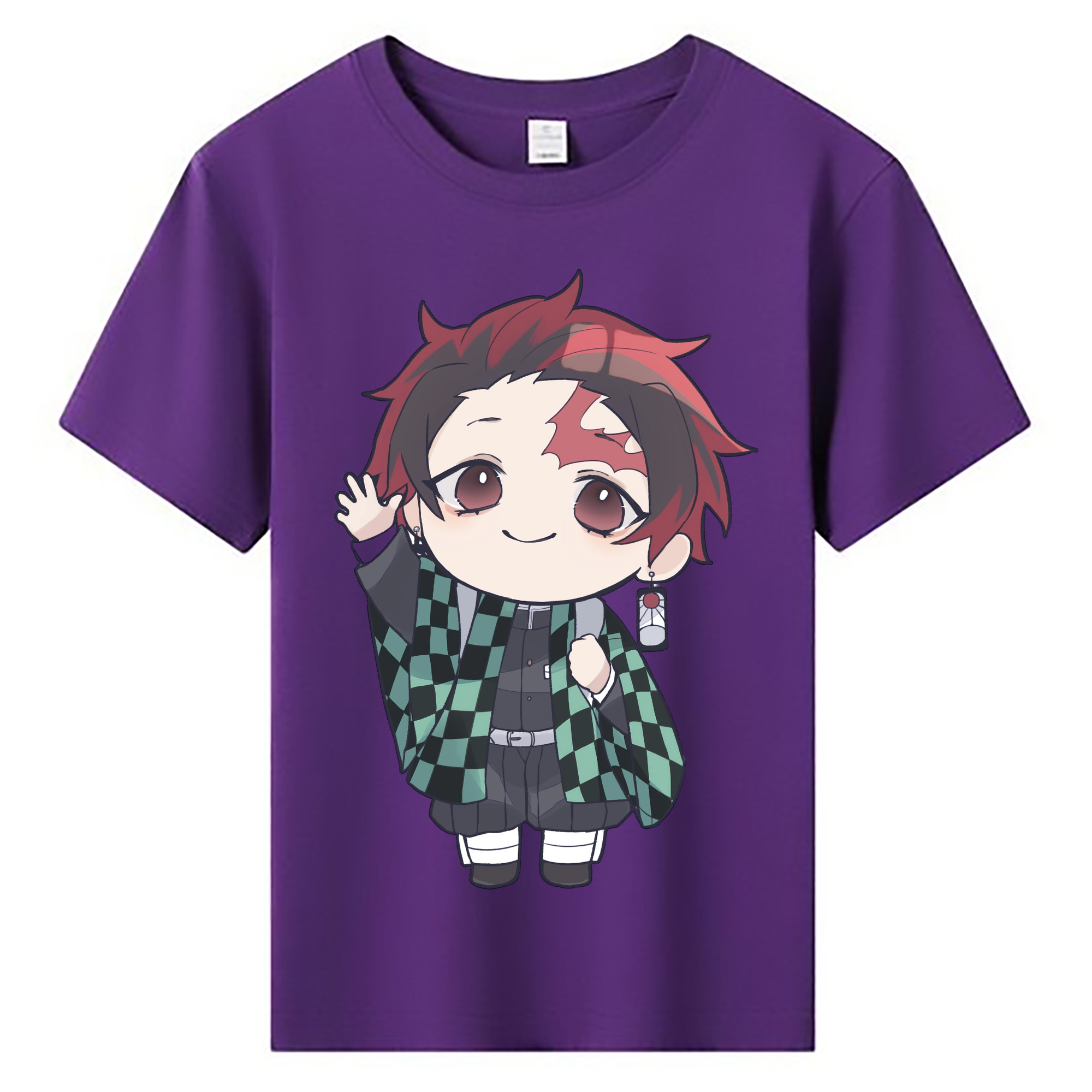 （画像用） 鬼滅の刃 竈門 炭治郎／かまど たんじろう Kamado Tanjirou 綿100％キッズTシャツ（フロントプリント）