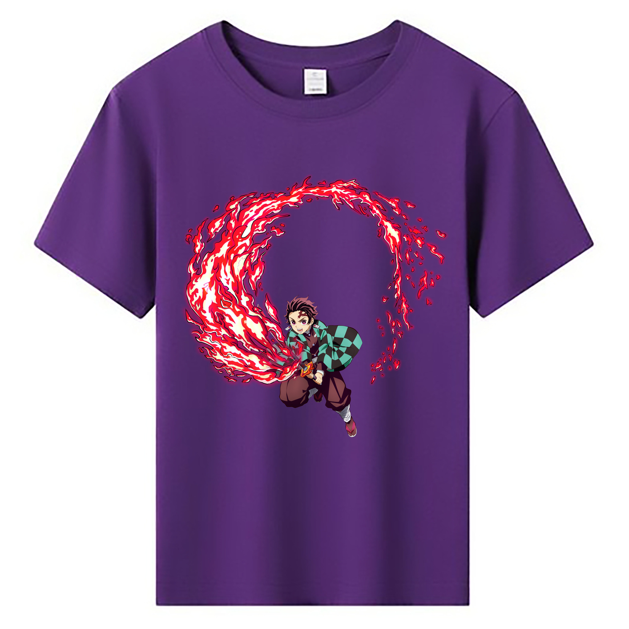 （画像用） 鬼滅の刃 竈門 炭治郎／かまど たんじろう Kamado Tanjirou 綿100％キッズTシャツ（フロントプリント）