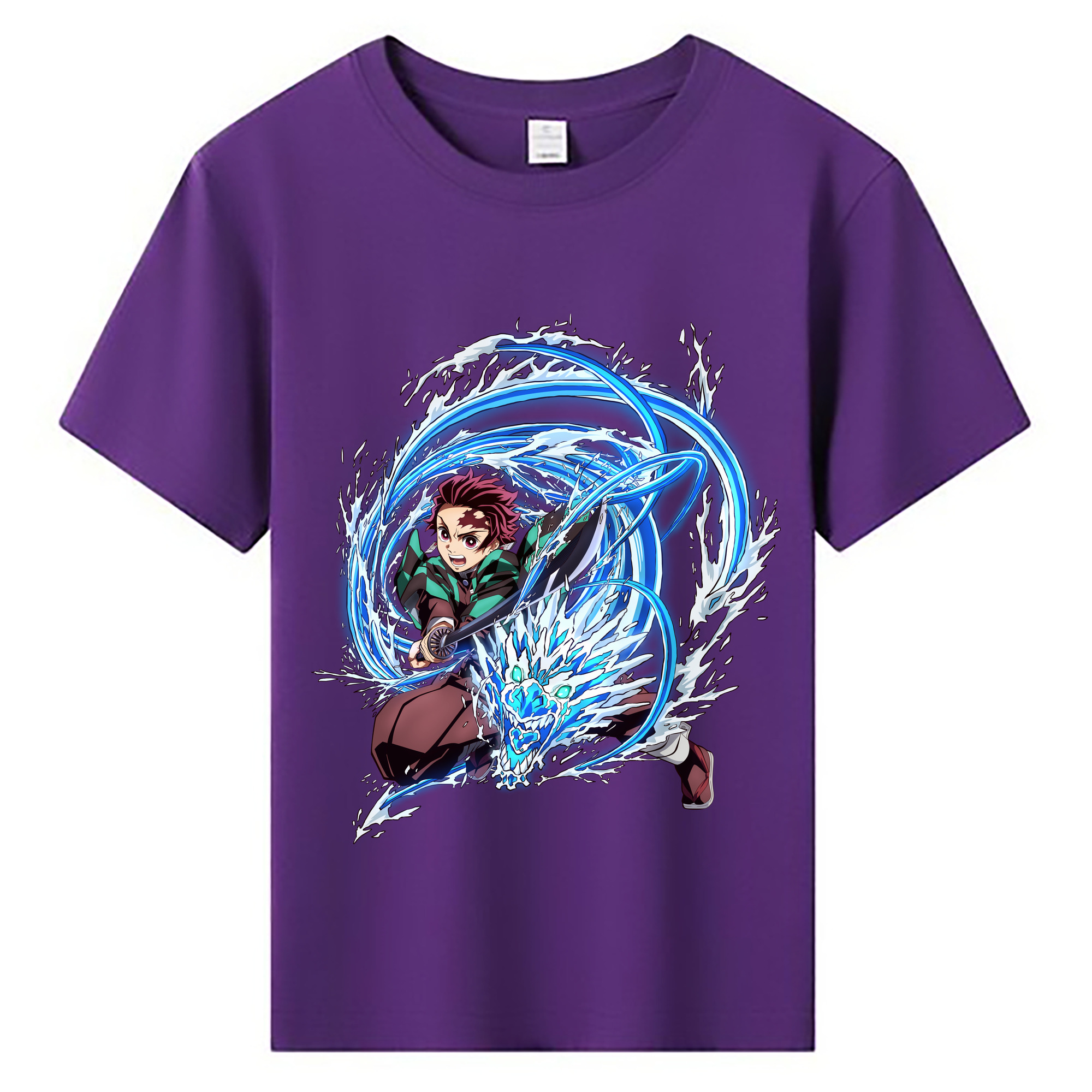 （画像用） 鬼滅の刃 竈門 炭治郎／かまど たんじろう Kamado Tanjirou 綿100％キッズTシャツ（フロントプリント）