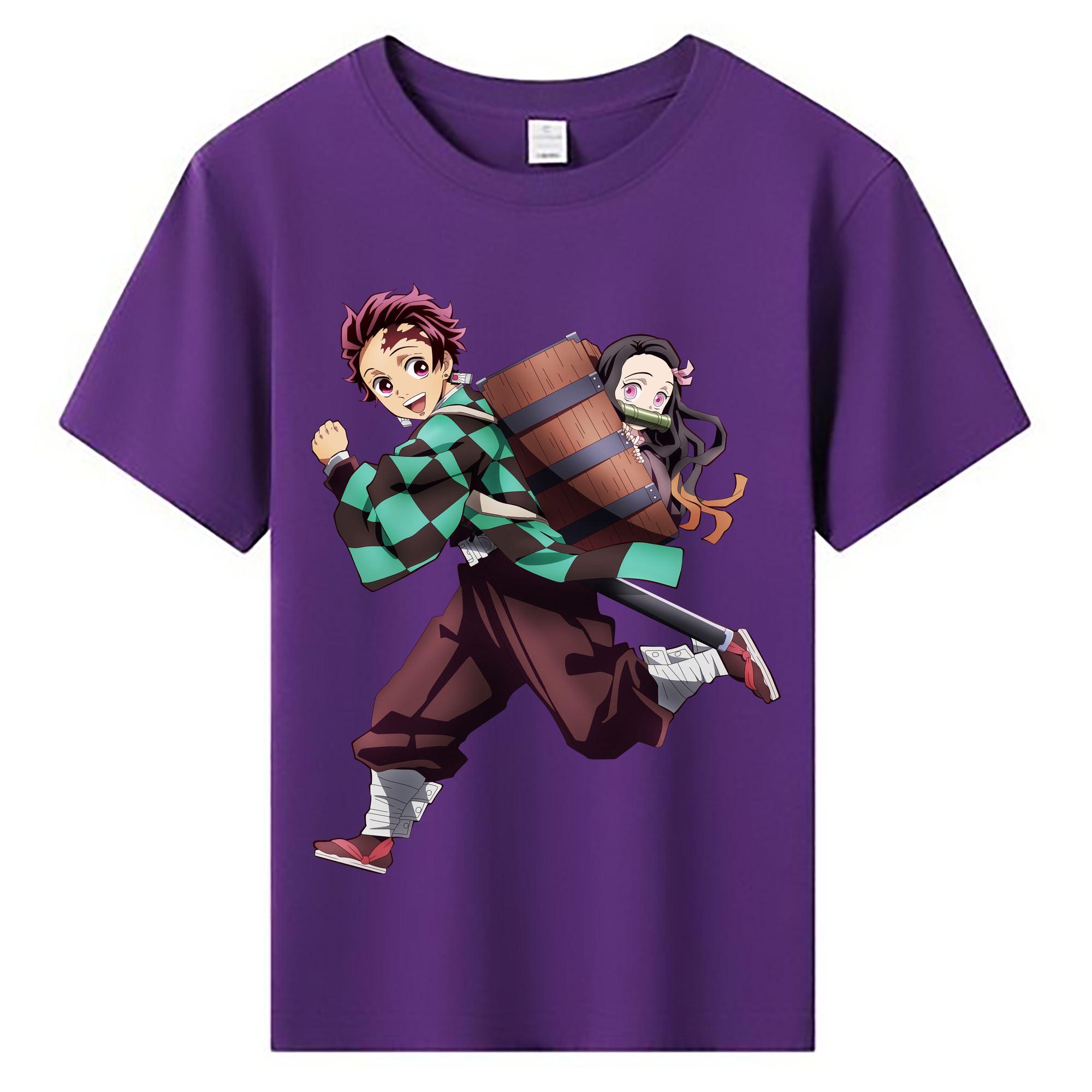 （画像用） 鬼滅の刃 竈門 炭治郎／かまど たんじろう Kamado Tanjirou 綿100％キッズTシャツ（フロントプリント）