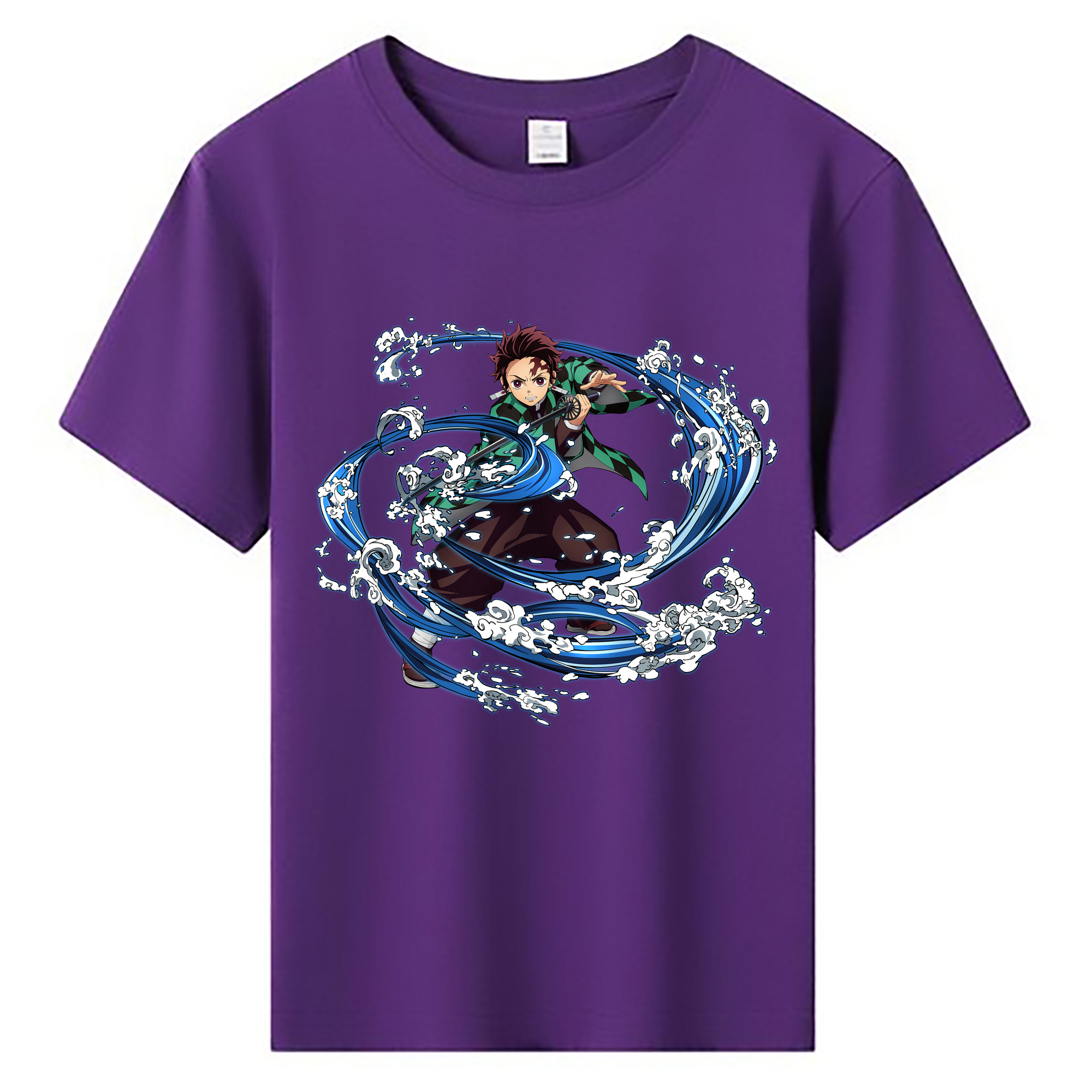 （画像用） 鬼滅の刃 竈門 炭治郎／かまど たんじろう Kamado Tanjirou 綿100％キッズTシャツ（フロントプリント）