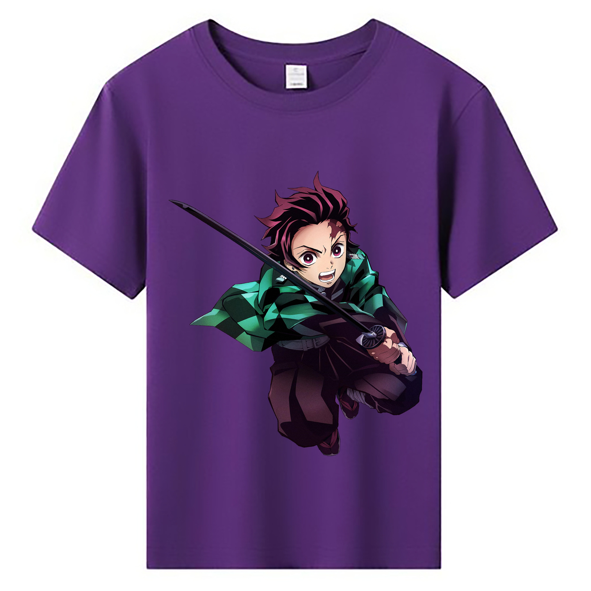 （画像用） 鬼滅の刃 竈門 炭治郎／かまど たんじろう Kamado Tanjirou 綿100％キッズTシャツ（フロントプリント）