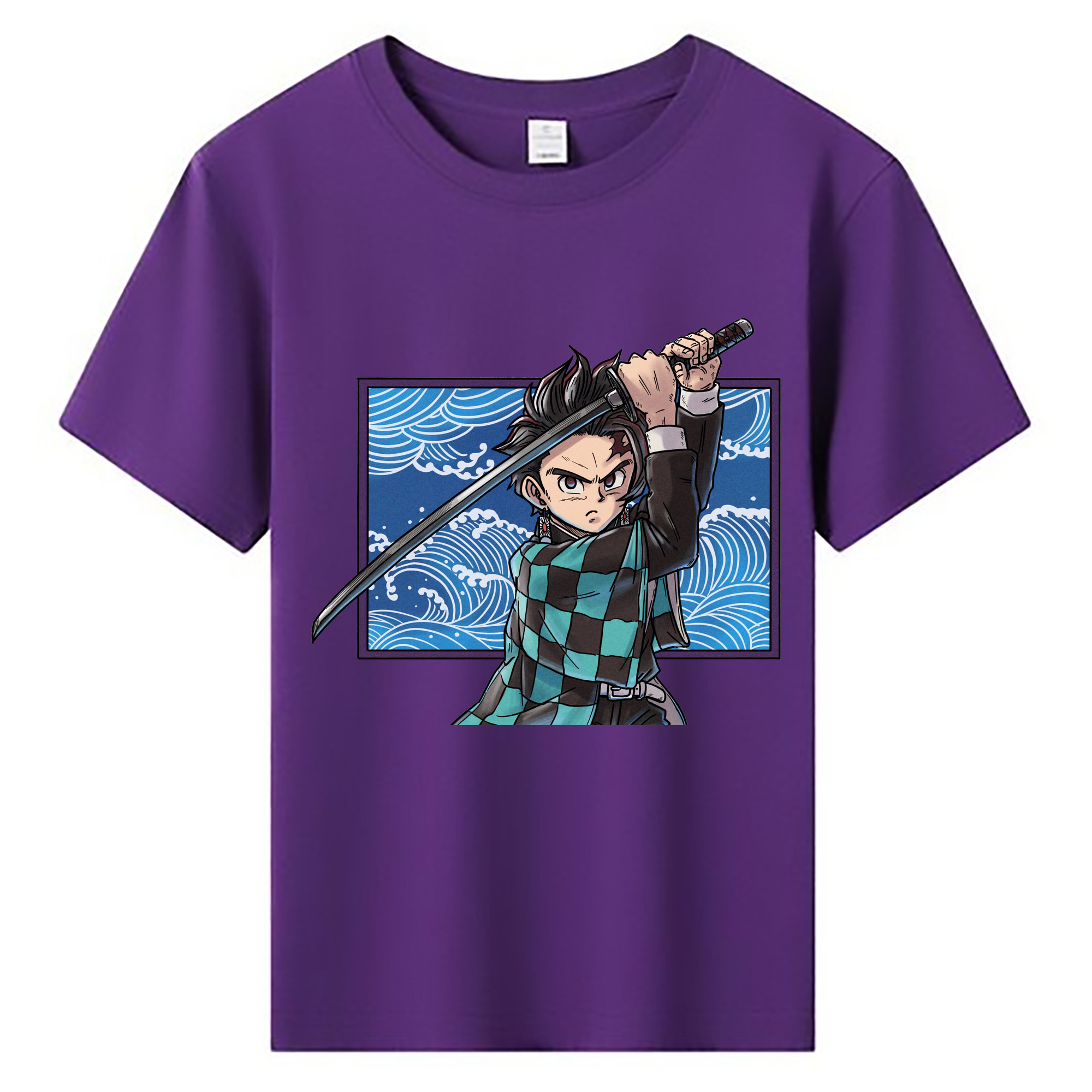 （画像用） 鬼滅の刃 竈門 炭治郎／かまど たんじろう Kamado Tanjirou 綿100％キッズTシャツ（フロントプリント）
