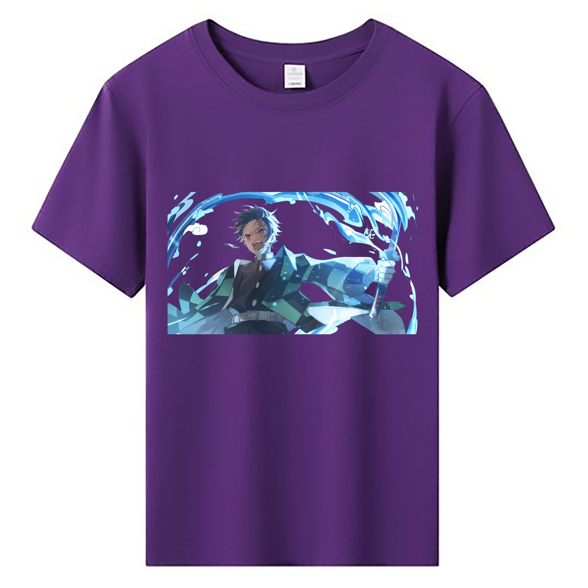 （画像用） 鬼滅の刃 竈門 炭治郎／かまど たんじろう Kamado Tanjirou 綿100％キッズTシャツ（フロントプリント）