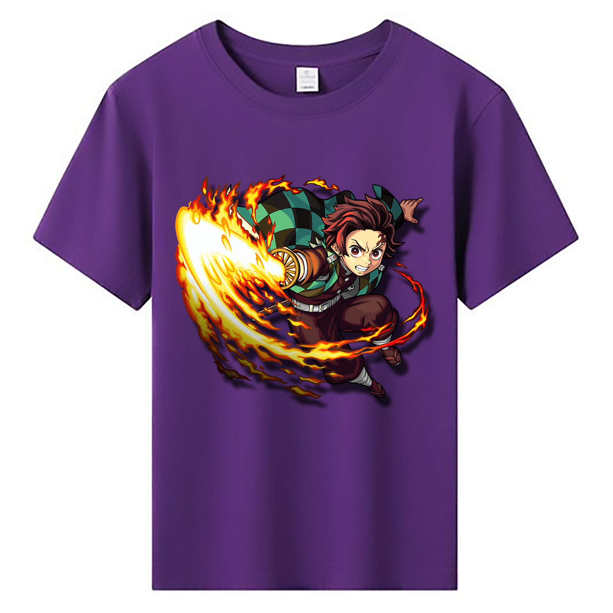 （画像用） 鬼滅の刃 竈門 炭治郎／かまど たんじろう Kamado Tanjirou 綿100％キッズTシャツ（フロントプリント）