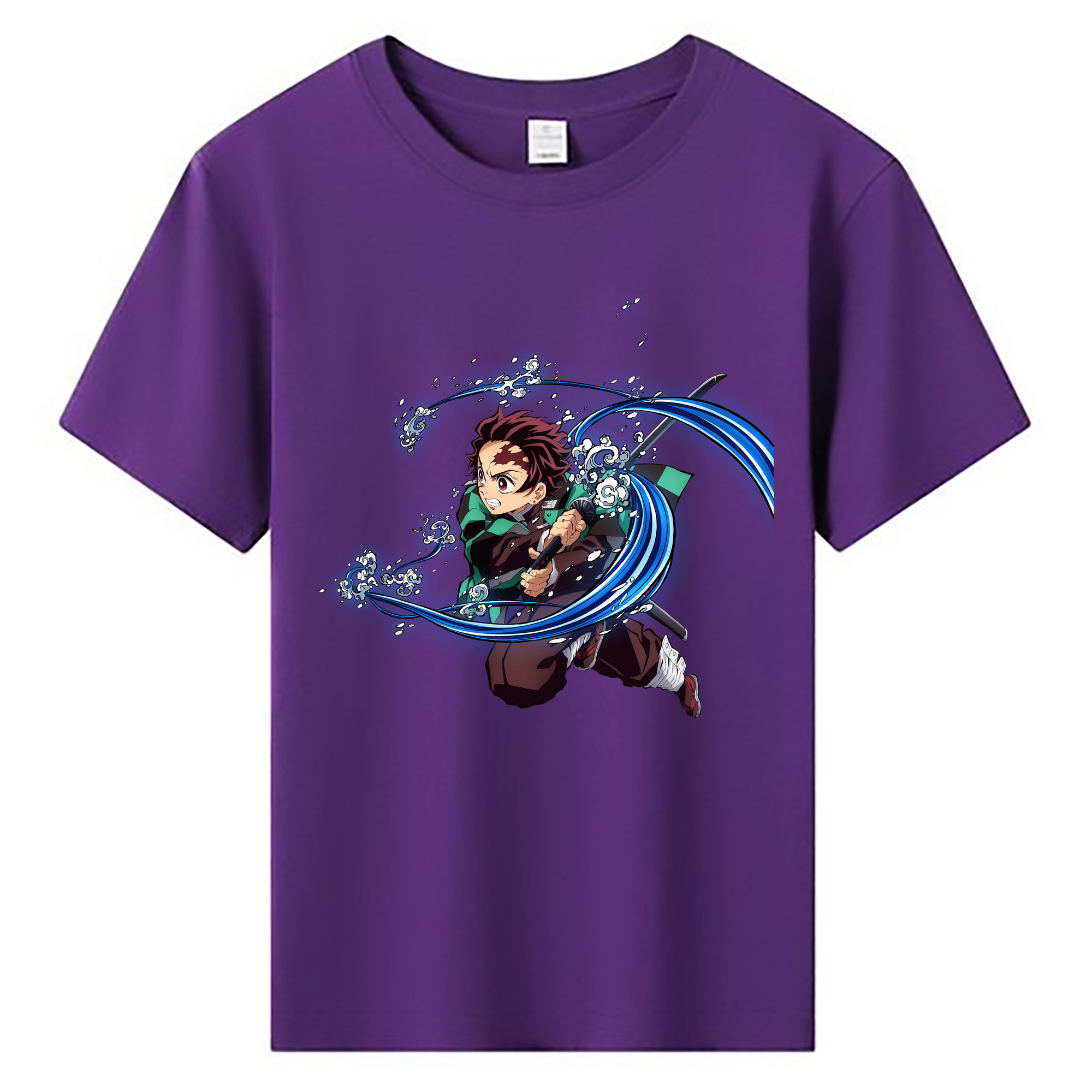 （画像用） 鬼滅の刃 竈門 炭治郎／かまど たんじろう Kamado Tanjirou 綿100％キッズTシャツ（フロントプリント）
