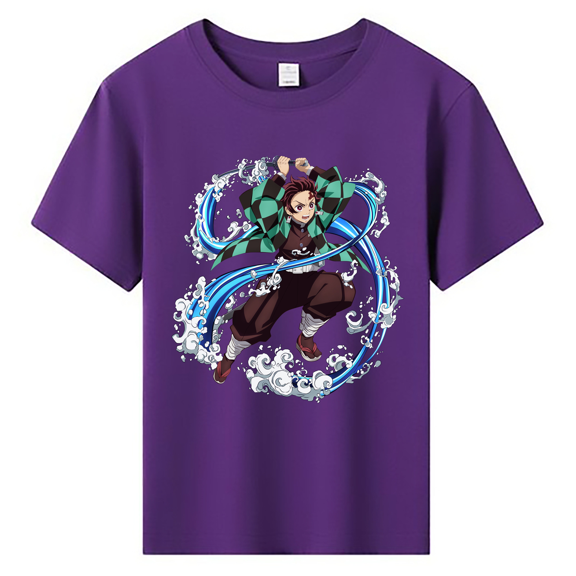 （画像用） 鬼滅の刃 竈門 炭治郎／かまど たんじろう Kamado Tanjirou 綿100％キッズTシャツ（フロントプリント）