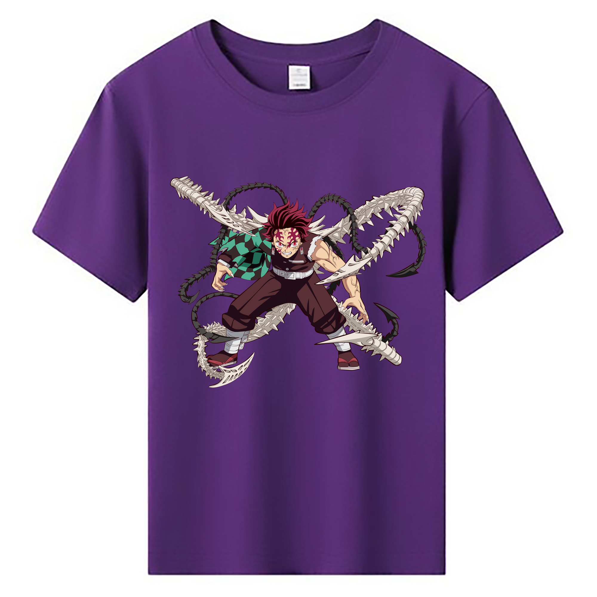 （画像用） 鬼滅の刃 竈門 炭治郎／かまど たんじろう Kamado Tanjirou 綿100％キッズTシャツ（フロントプリント）