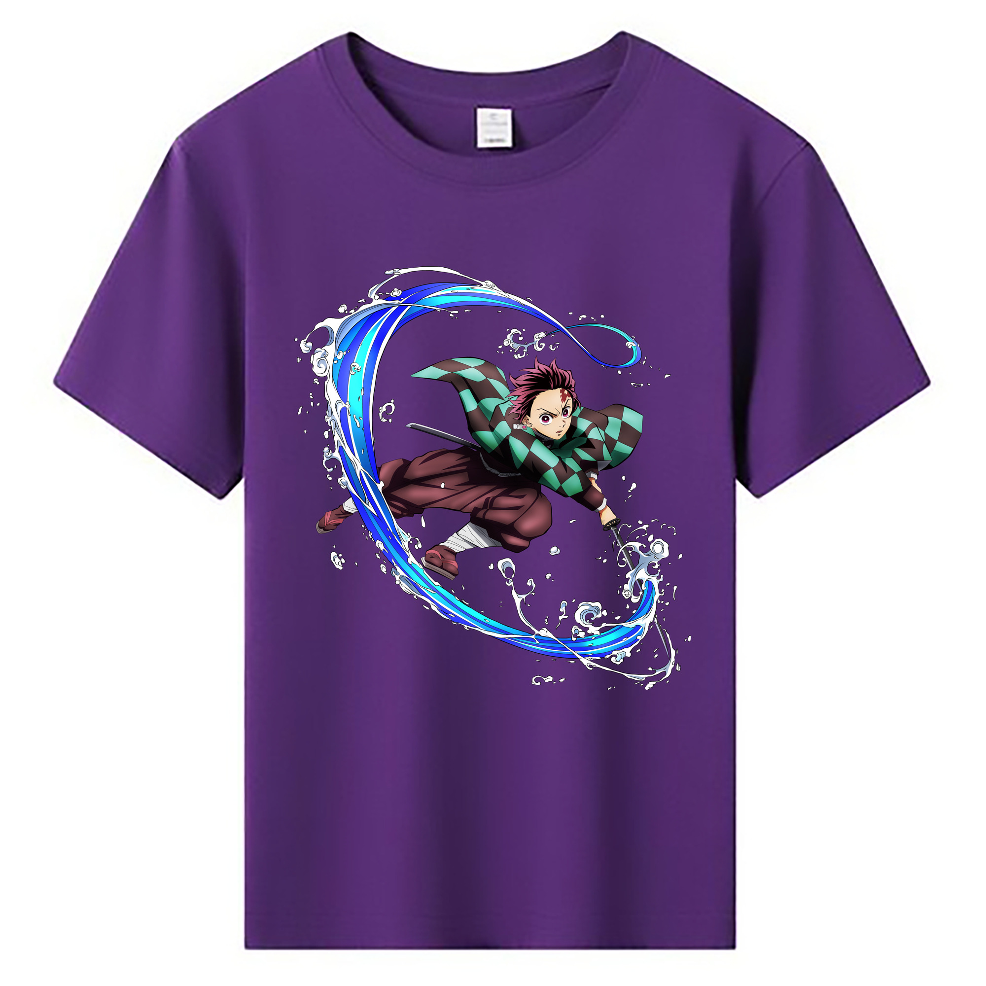 （画像用） 鬼滅の刃 竈門 炭治郎／かまど たんじろう Kamado Tanjirou 綿100％キッズTシャツ（フロントプリント）